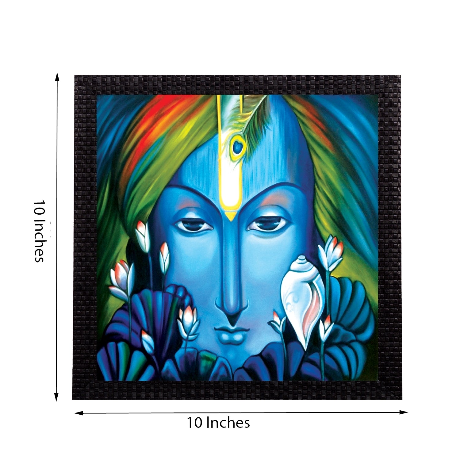 Powerful Lord Krishna Satin Matt Texture UV Art Painting 1