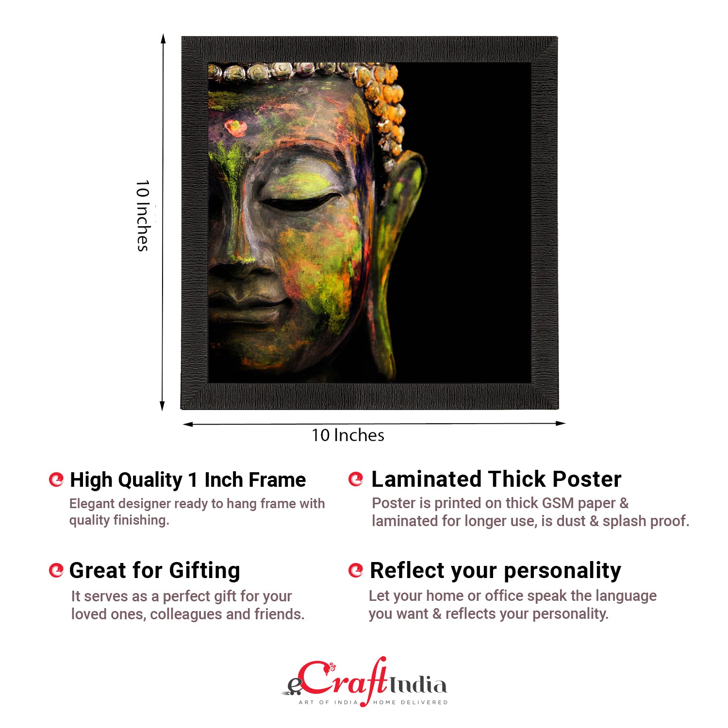 Enlightening Lord Buddha Face Painting Digital Printed Religious Wall Art 2