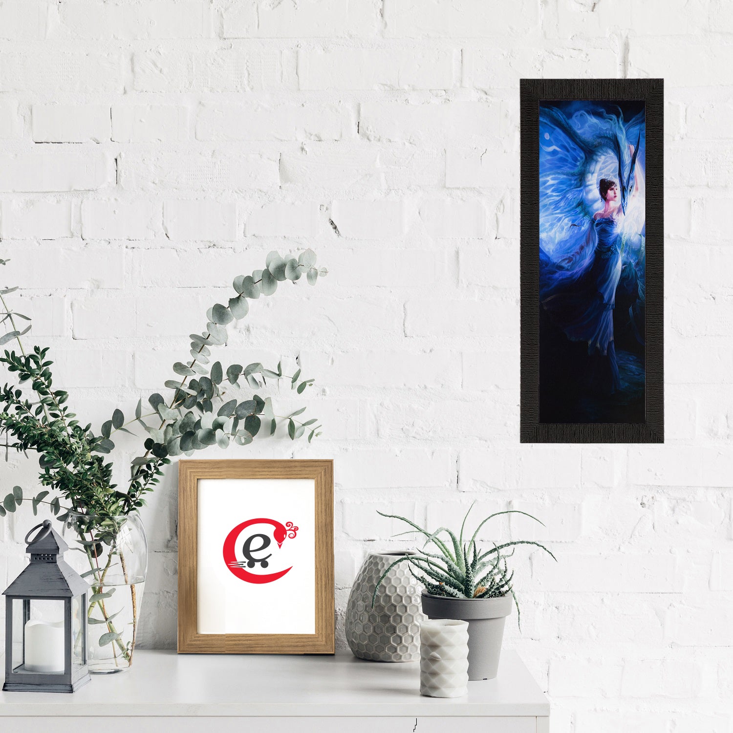 Blue Lady Satin Matt Texture UV Art Painting 1