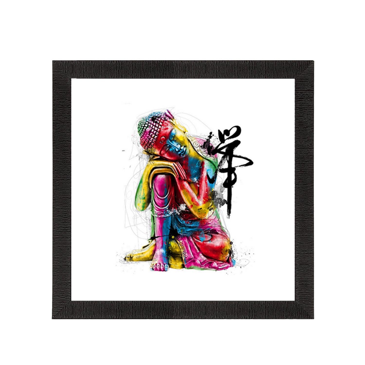 Colorful Lord Buddha Satin Matt Texture UV Art Painting