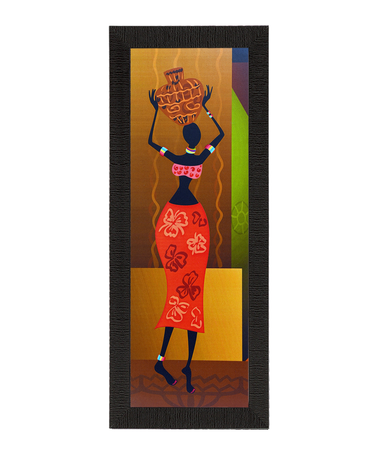 Tribal Woman With Vase Satin Matt Texture UV Art Painting