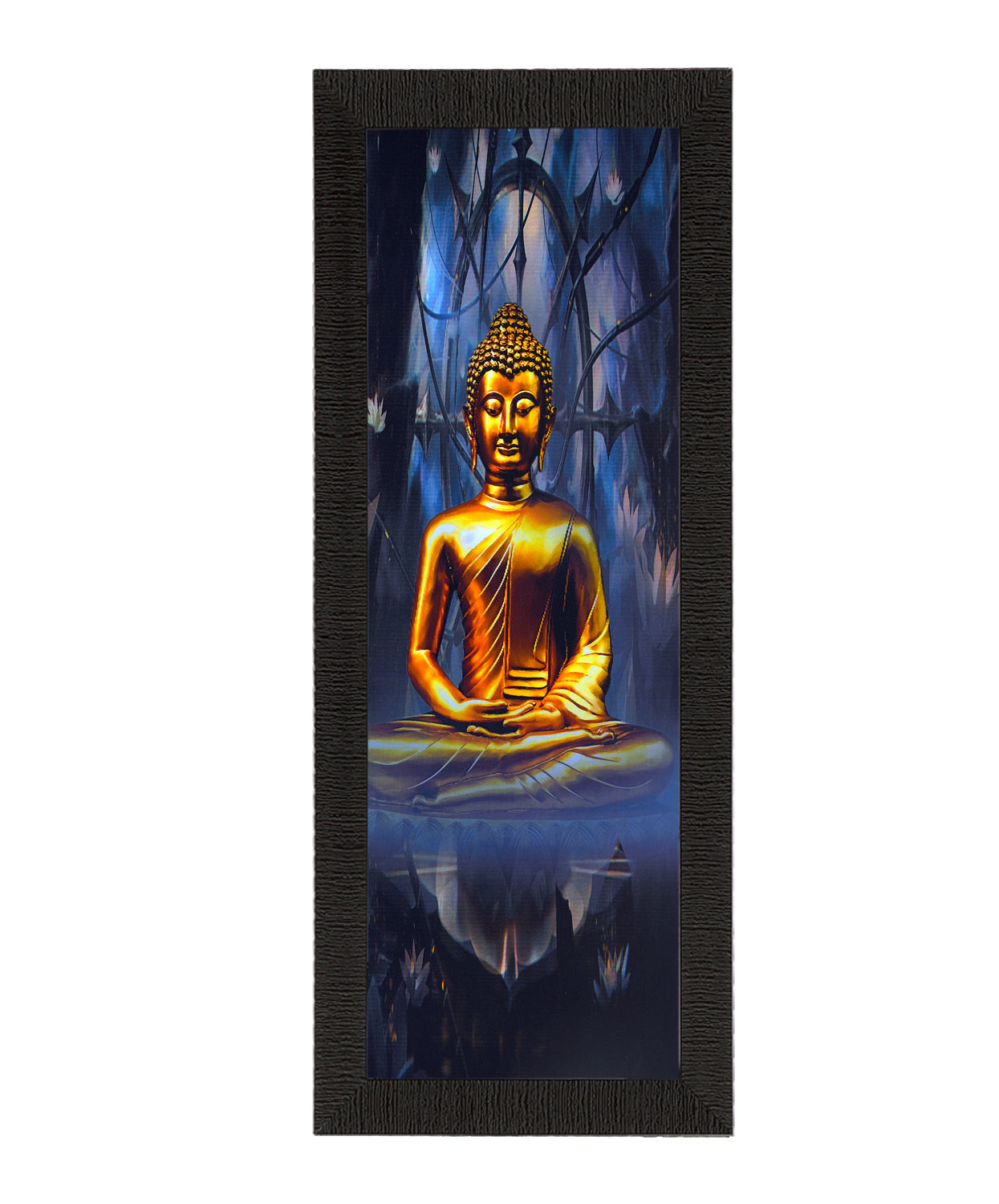 Meditating Lord Buddha Painting Digital Printed Religious Wall Art