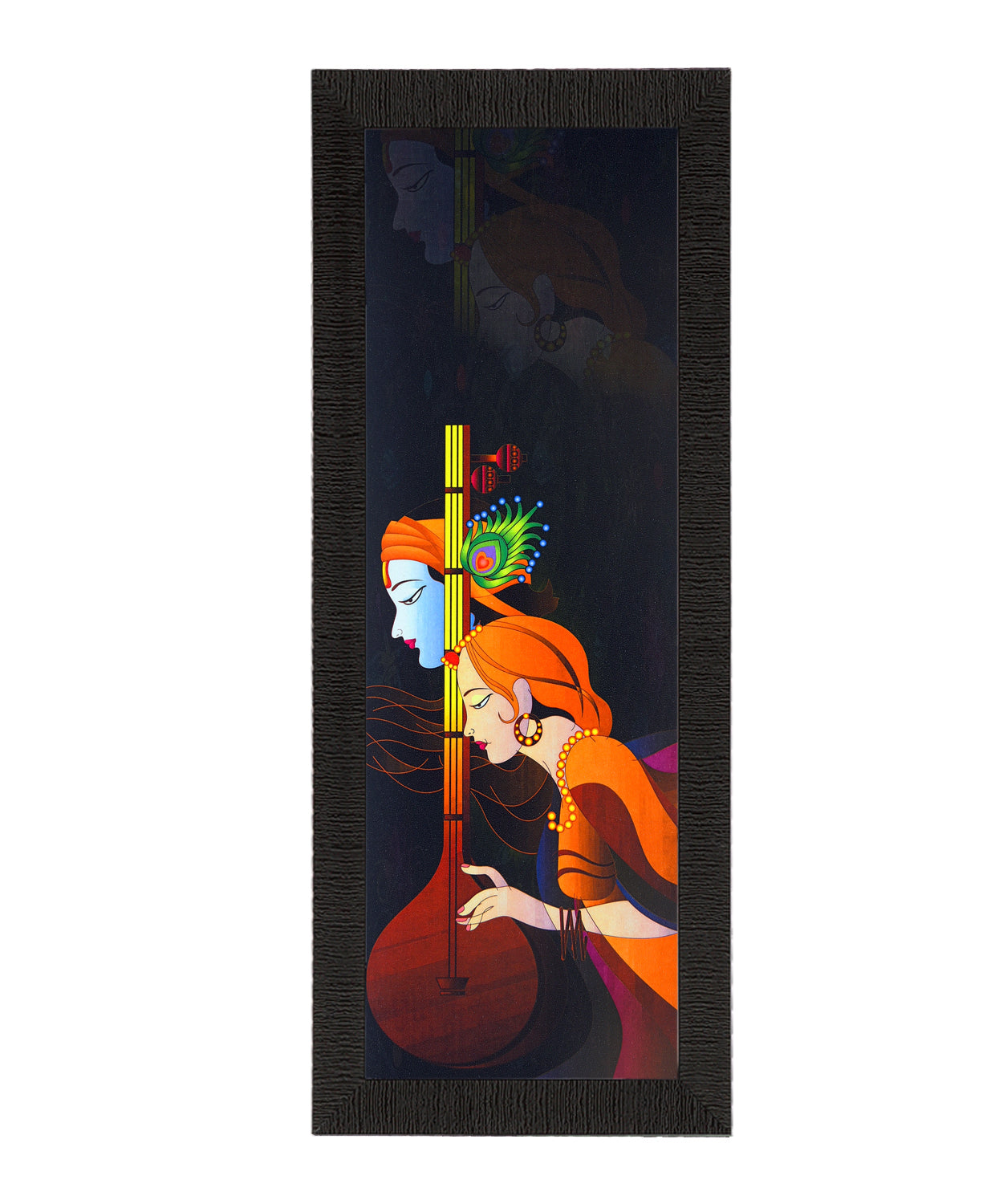 Divine Radha Krishna Painting Digital Printed Religious Wall Art