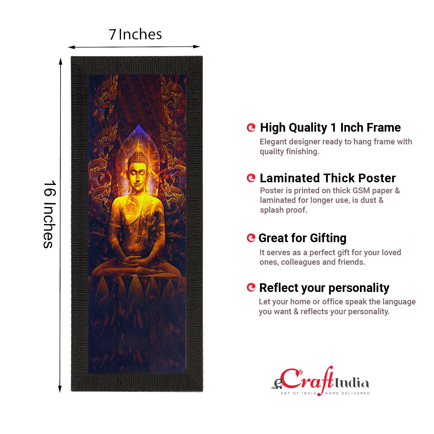 Enlightening Lord Buddha Painting Digital Printed Religious Wall Art 2