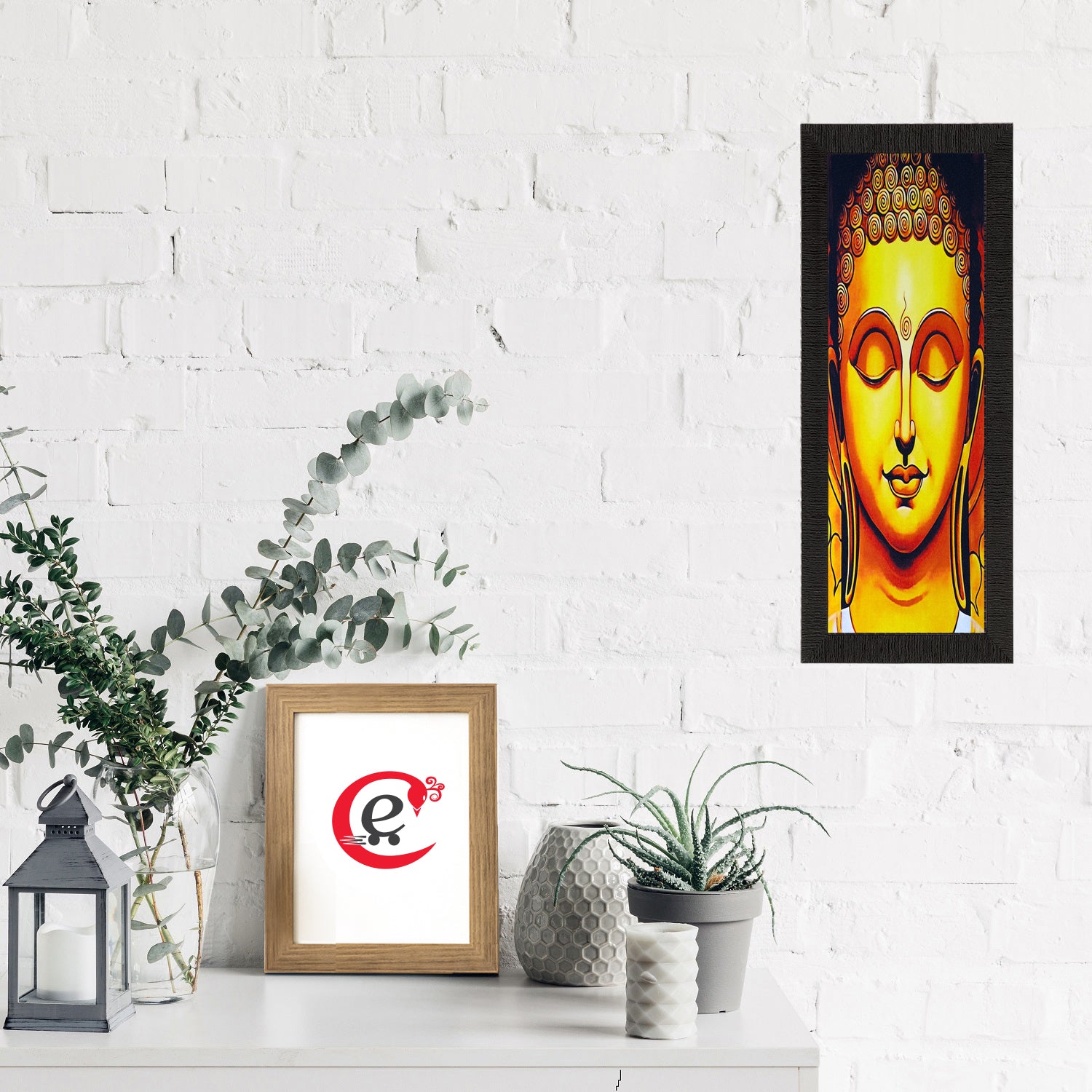 Enlightening Lord Buddha Painting Digital Printed Religious Wall Art 1