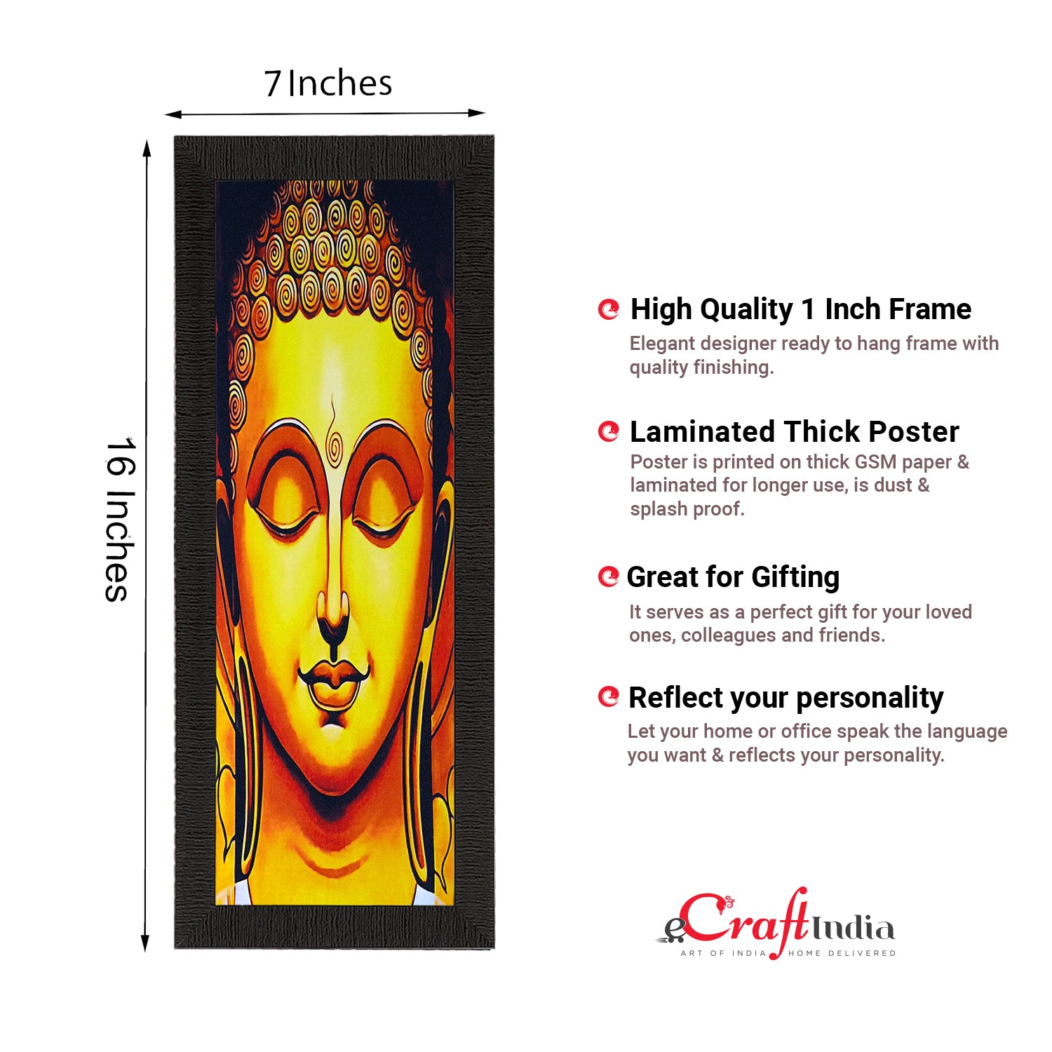 Enlightening Lord Buddha Painting Digital Printed Religious Wall Art 2