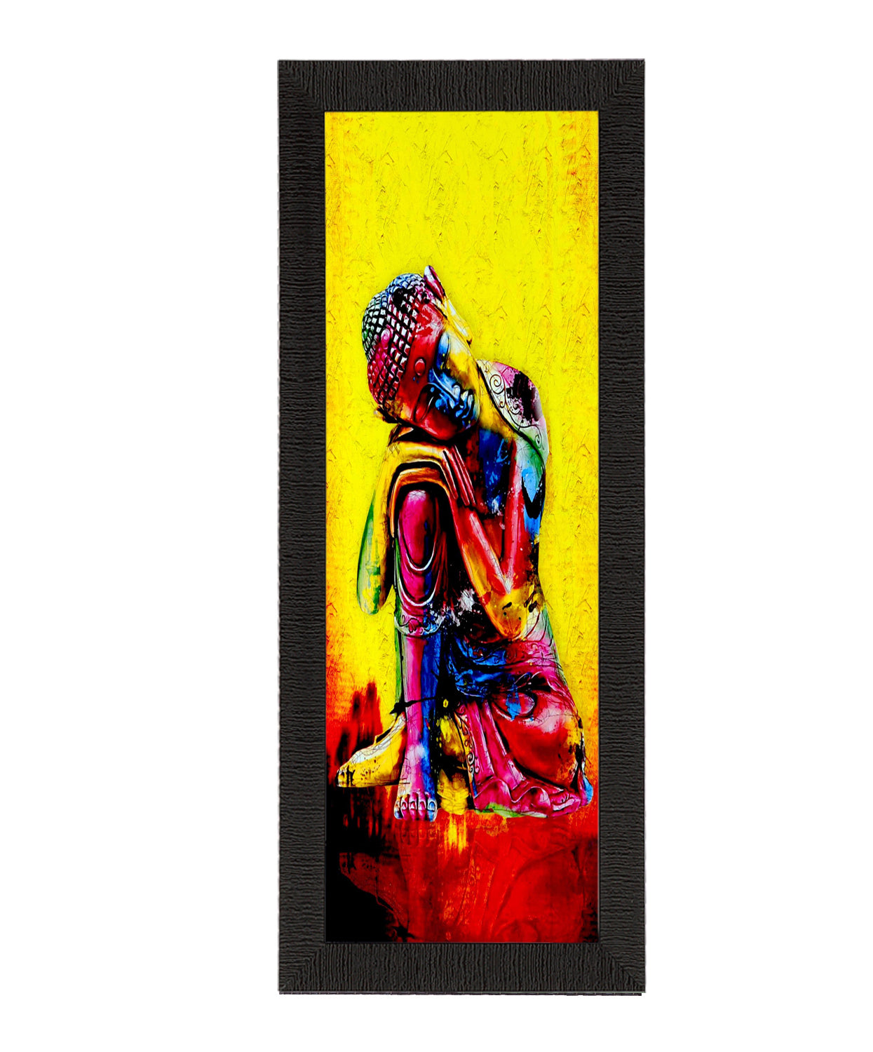 Resting Buddha On Knee Painting Digital Printed Religious Wall Art
