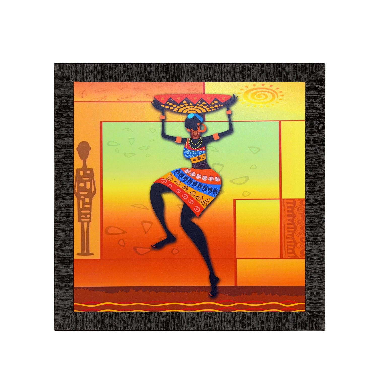 Dancing Tribal Woman Satin Matt Texture UV Art Painting
