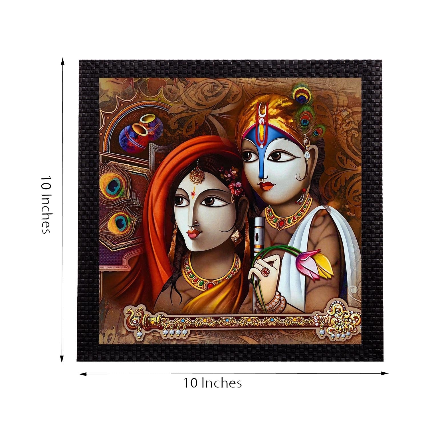 Divine Krishna Radha Satin Matt Texture UV Art Painting 1
