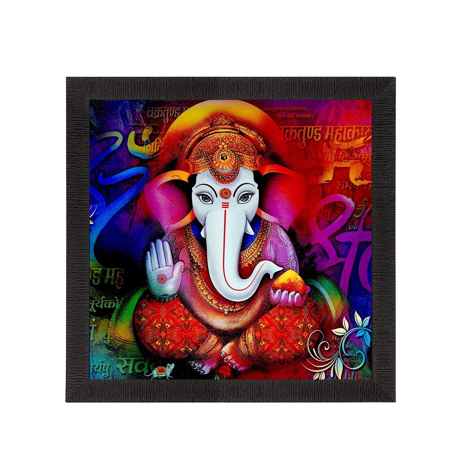Lord Ganesha Painting Digital Printed Religious Wall Art