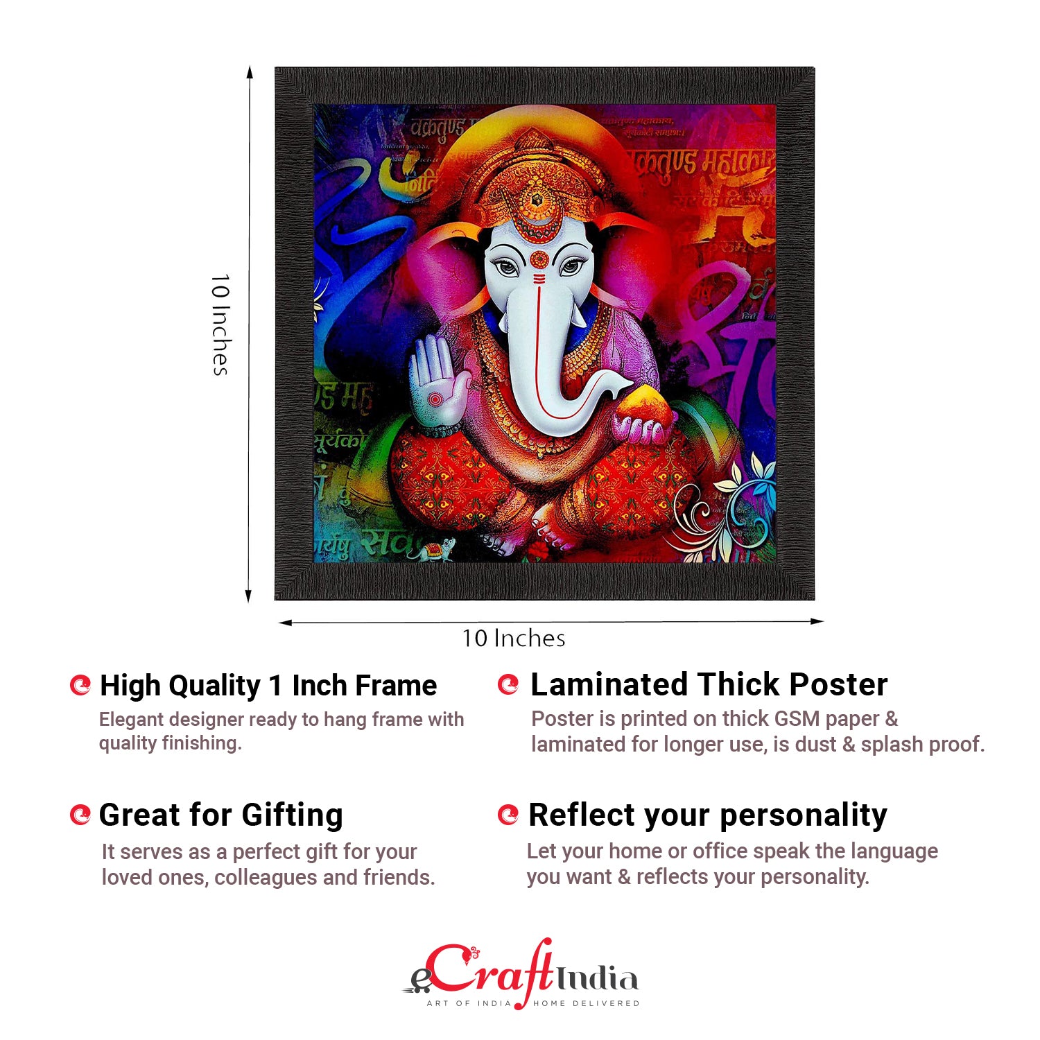 Lord Ganesha Painting Digital Printed Religious Wall Art 2