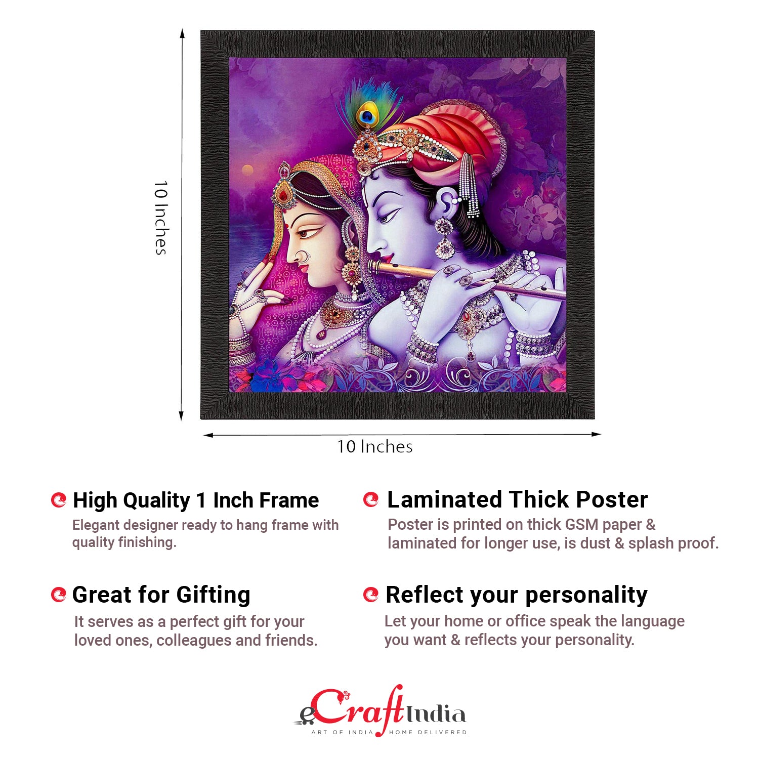 Beautiful Radha Krishna Painting Digital Printed Religious Wall Art 2