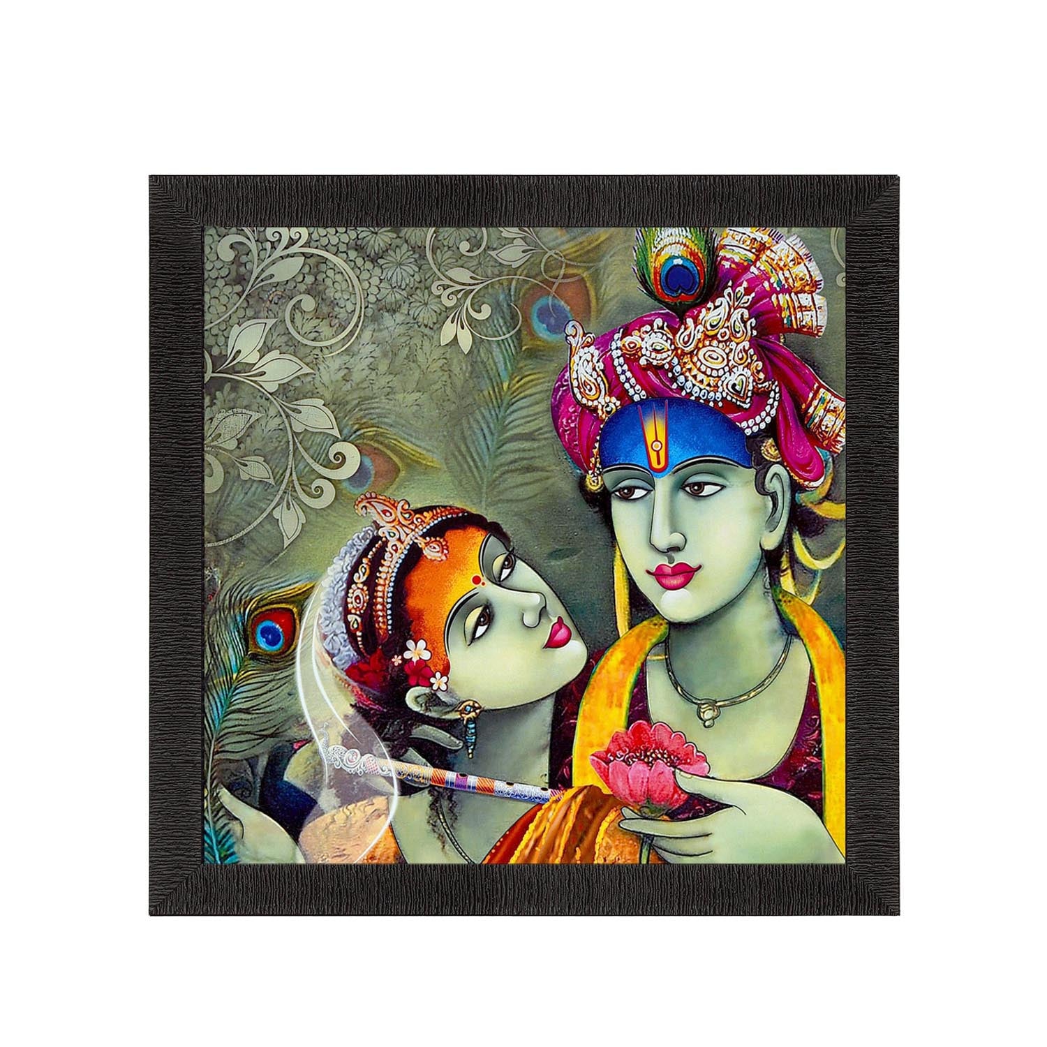 Adorable Radha Krishna Painting Digital Printed Religious Wall Art