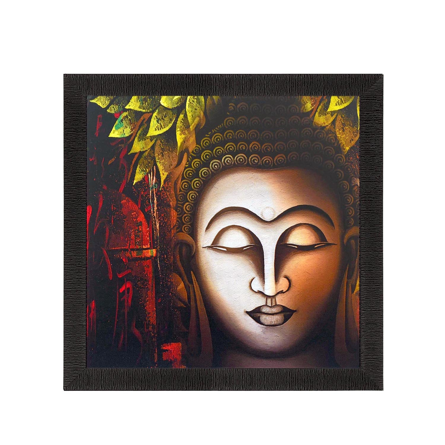 Face Of Lord Buddha Painting Digital Printed Religious Wall Art