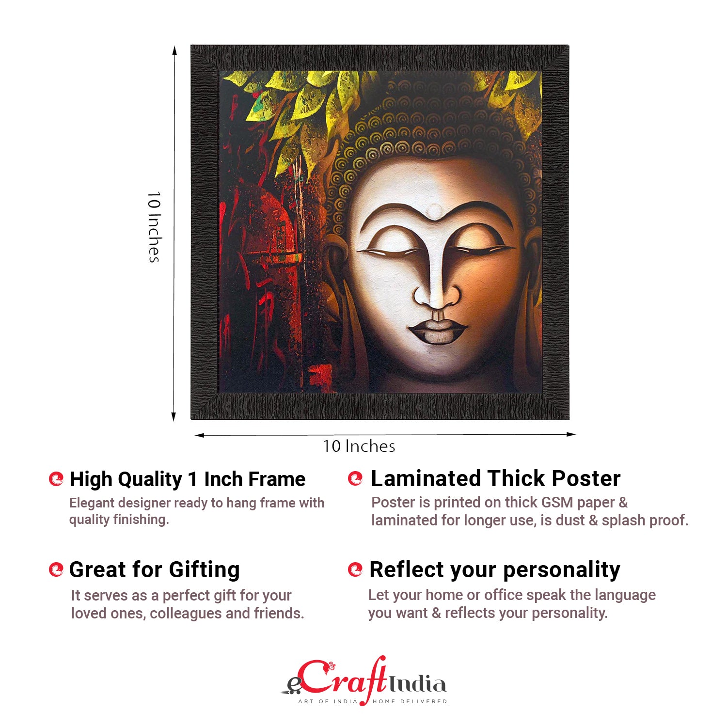 Face Of Lord Buddha Painting Digital Printed Religious Wall Art 2