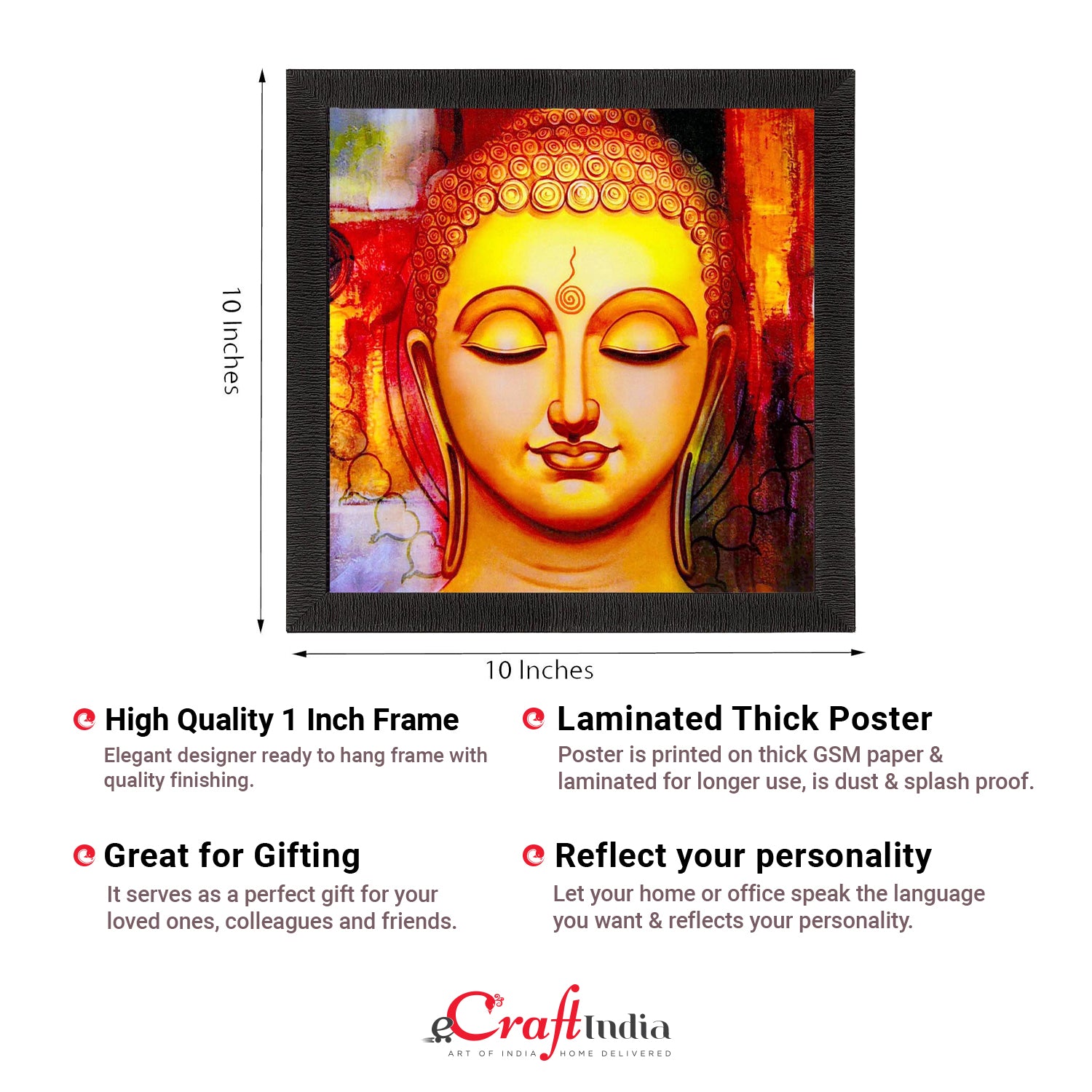 Meditating Lord Buddha Painting Digital Printed Religious Wall Art 2
