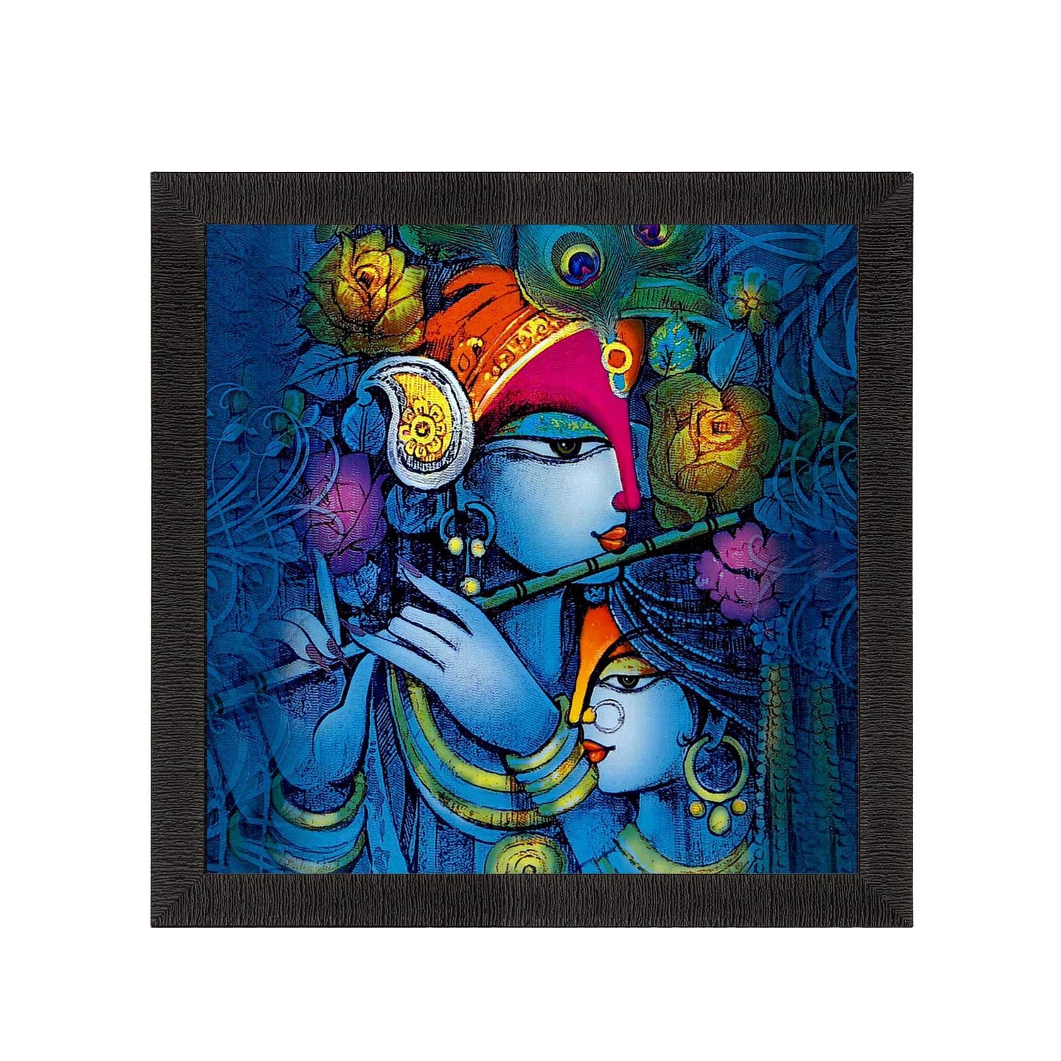 Beautiful Radha Krishna Painting Digital Printed Religious Wall Art
