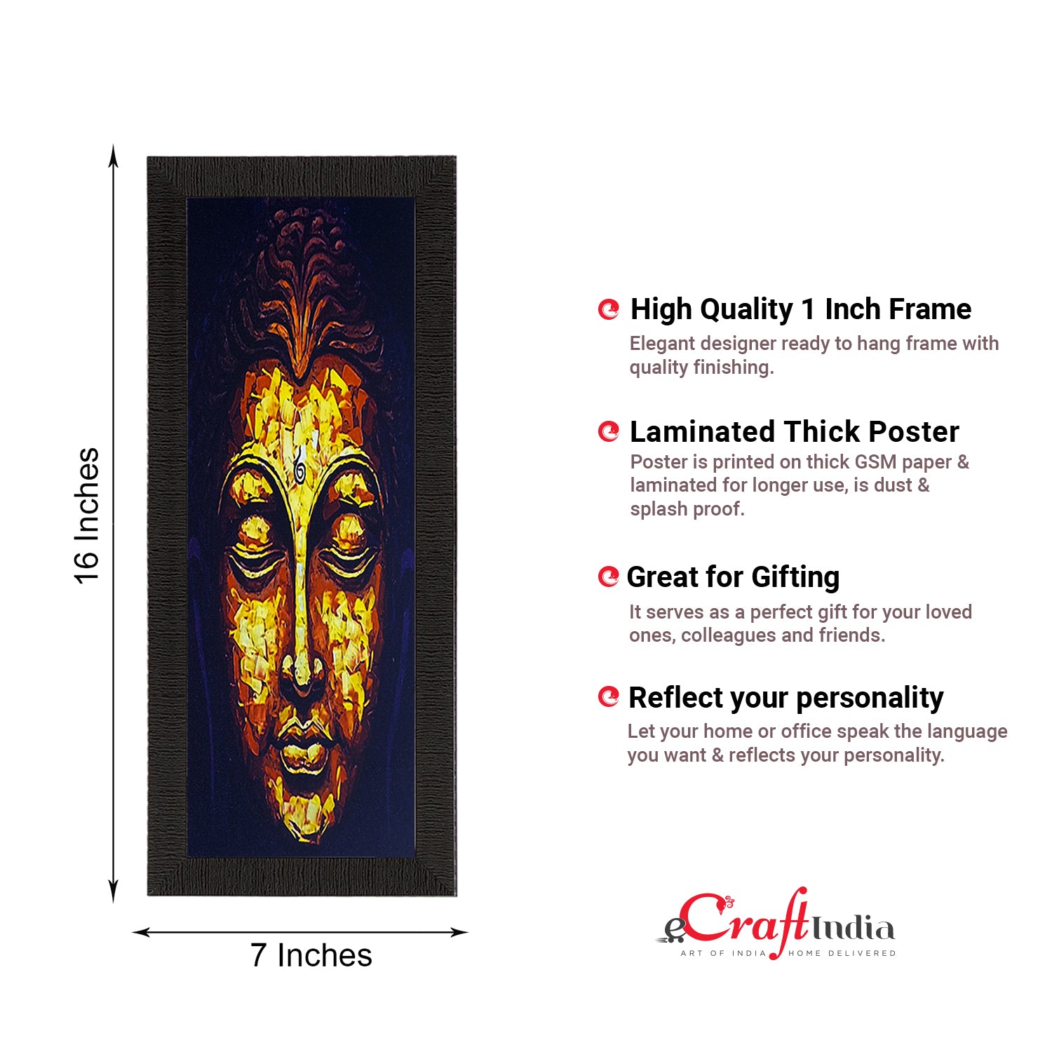 Enlightening Lord Buddha Painting Digital Printed Religious Wall Art 1