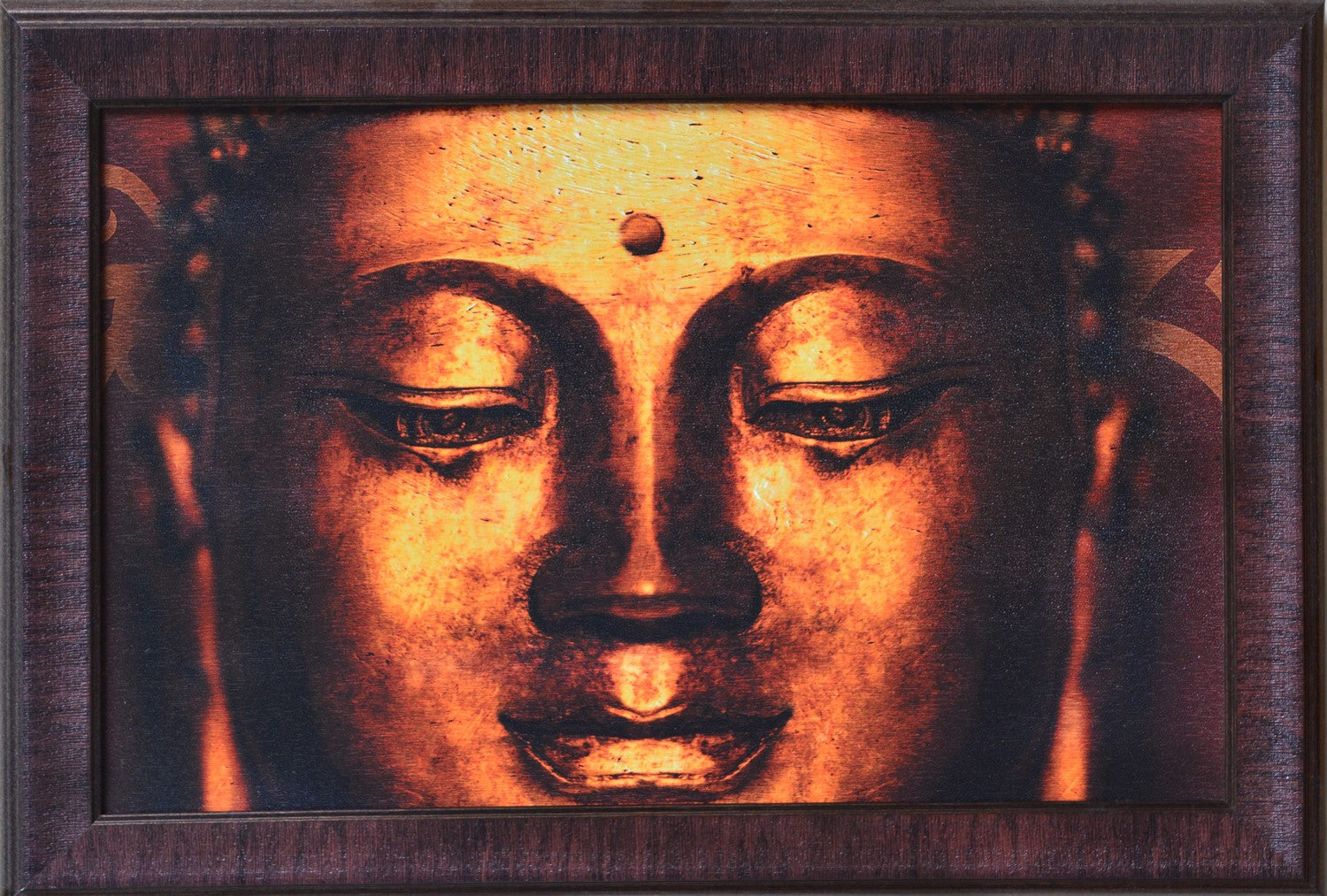 Meditating Buddha Head Satin Matt Texture UV Art Painting