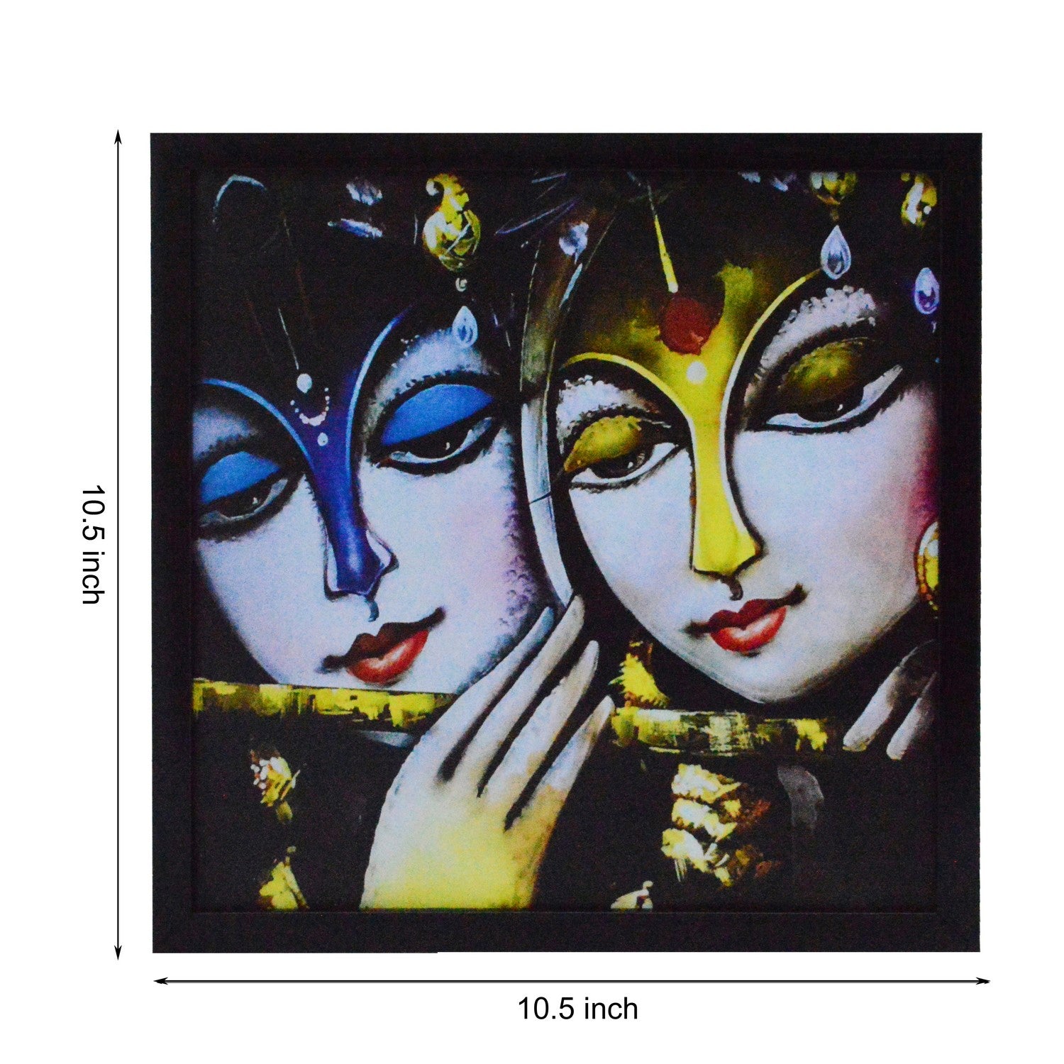 Radha Krishna playing Flute Satin Matt Texture UV Art Painting 2