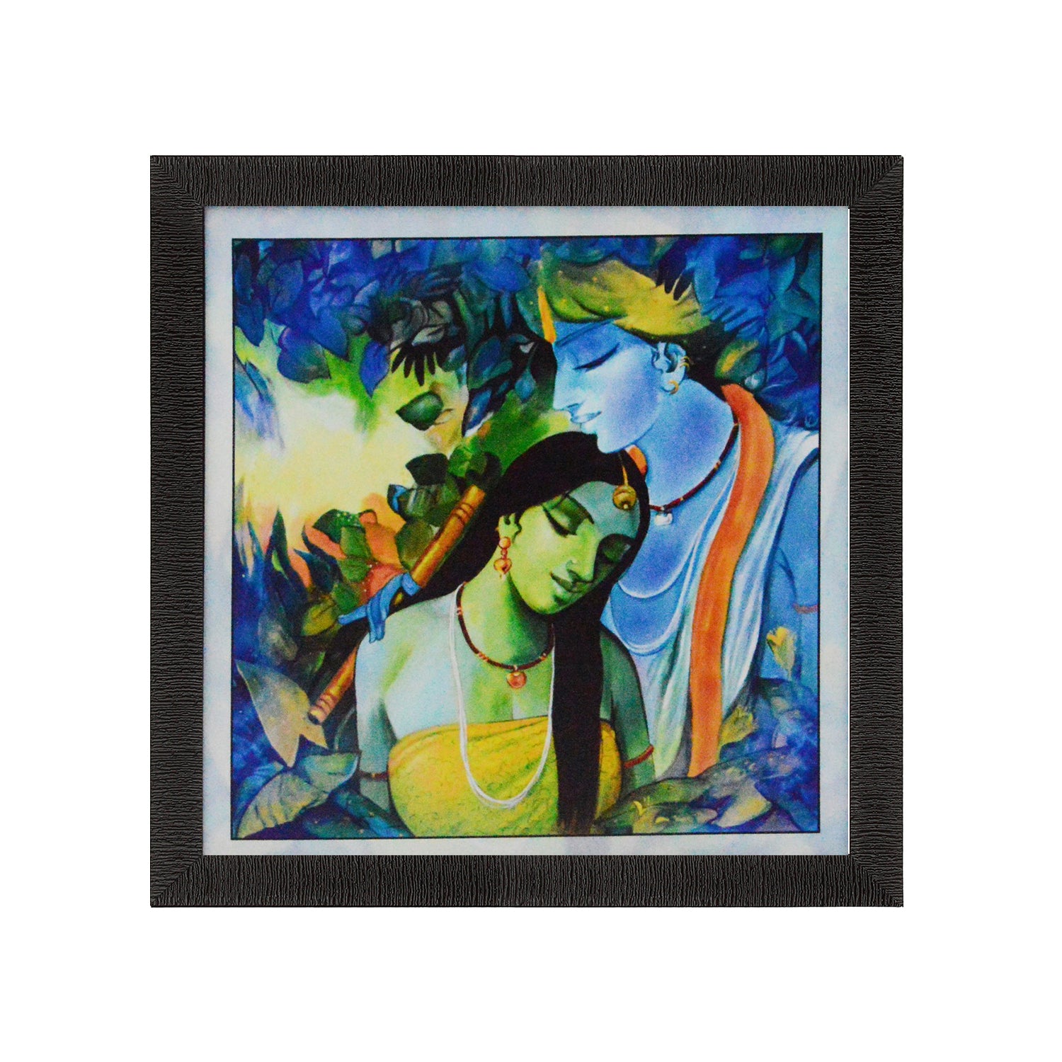 Radha Krishna Love Scene Painting Digital Printed Religious Wall Art
