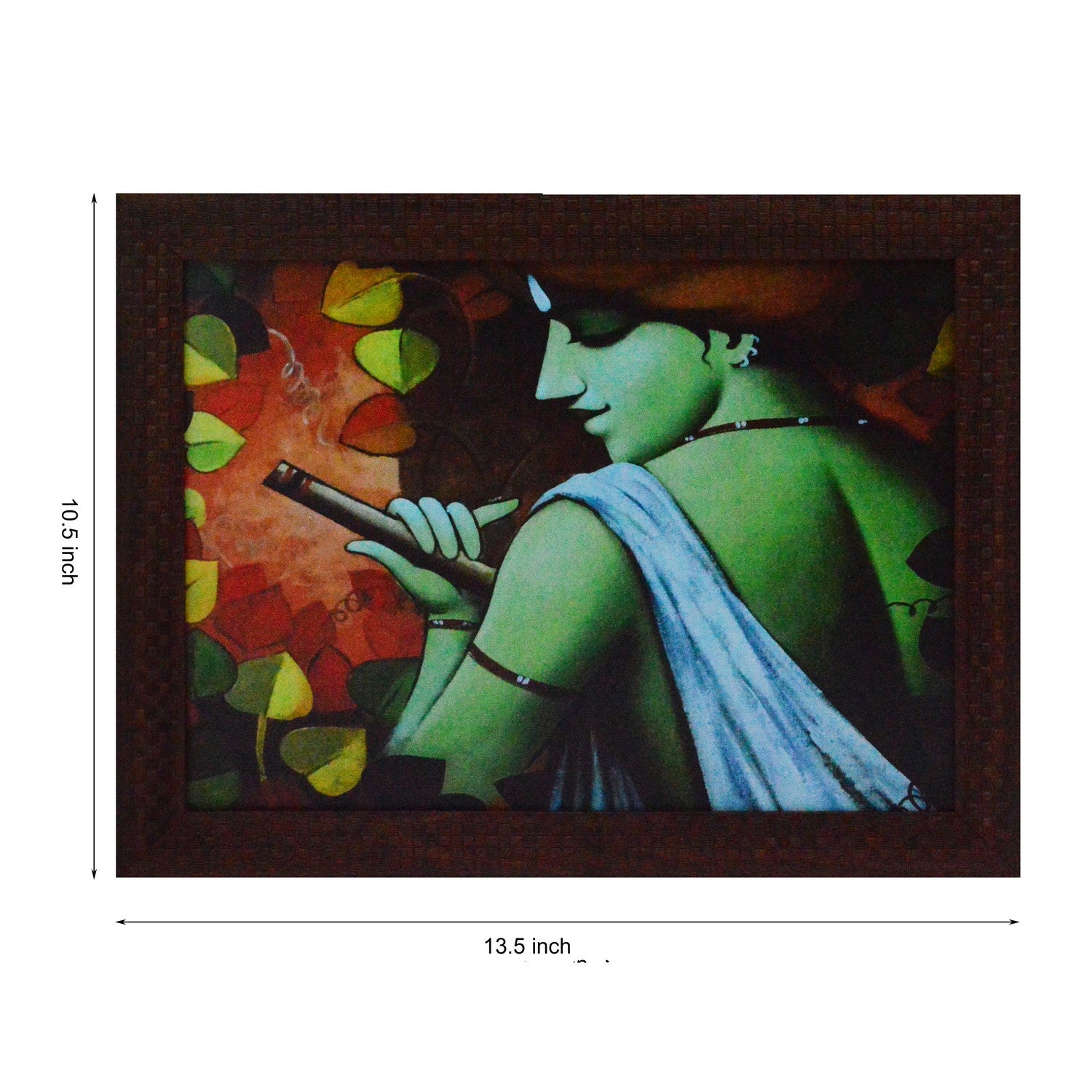 Krishna having Flute Design Satin Matt Texture UV Art Painting 2