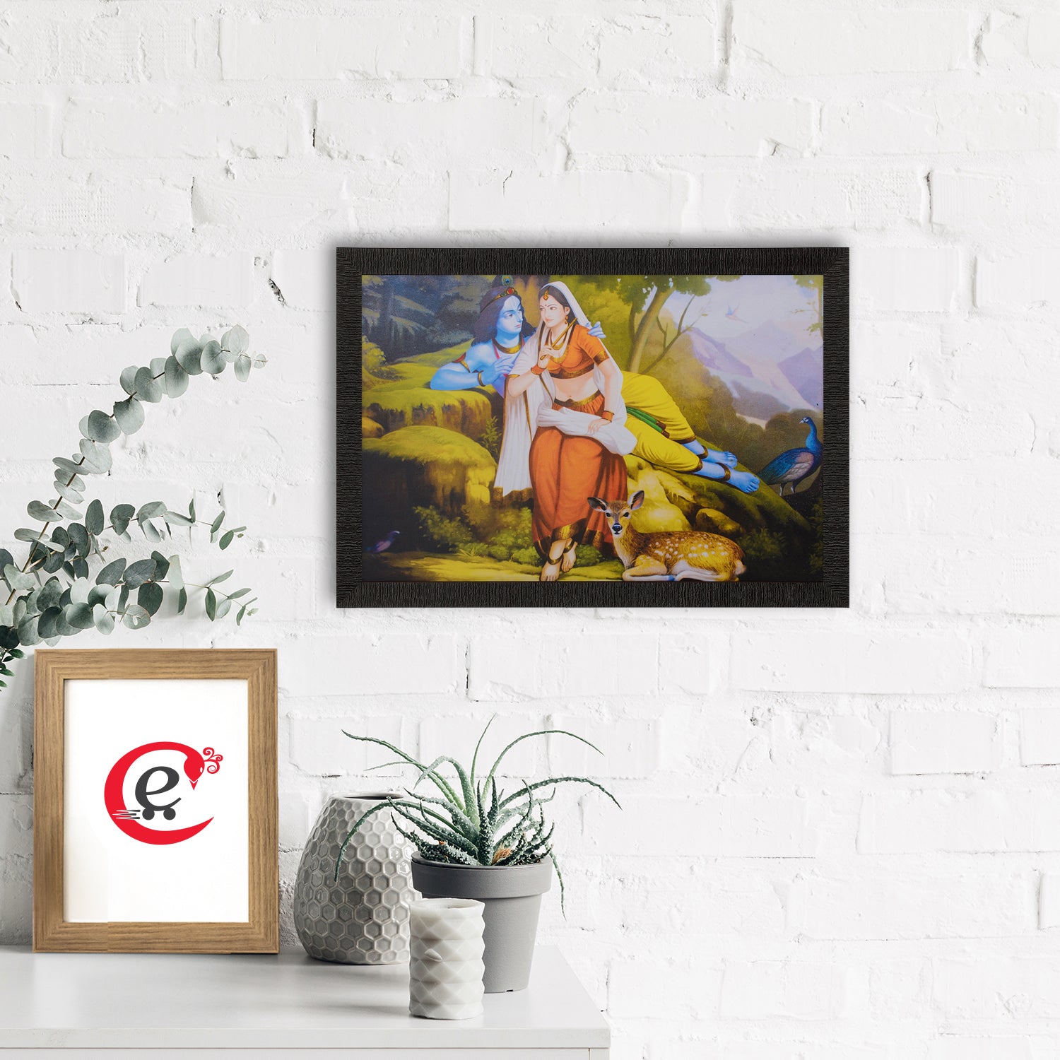 Radha Krishna Satin Matt Texture UV Art Painting 1