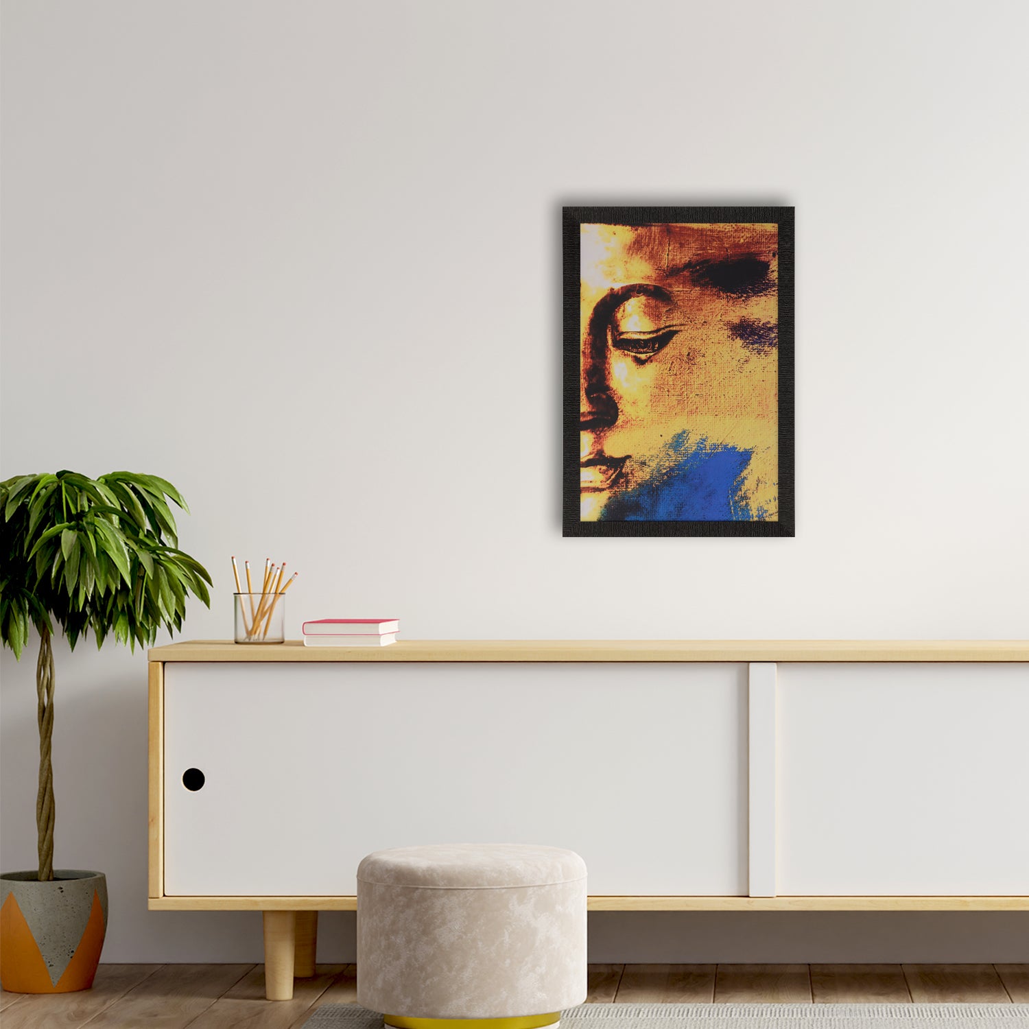 Lord Buddha Painting Digital Printed Abstract Religious Wall Art 2