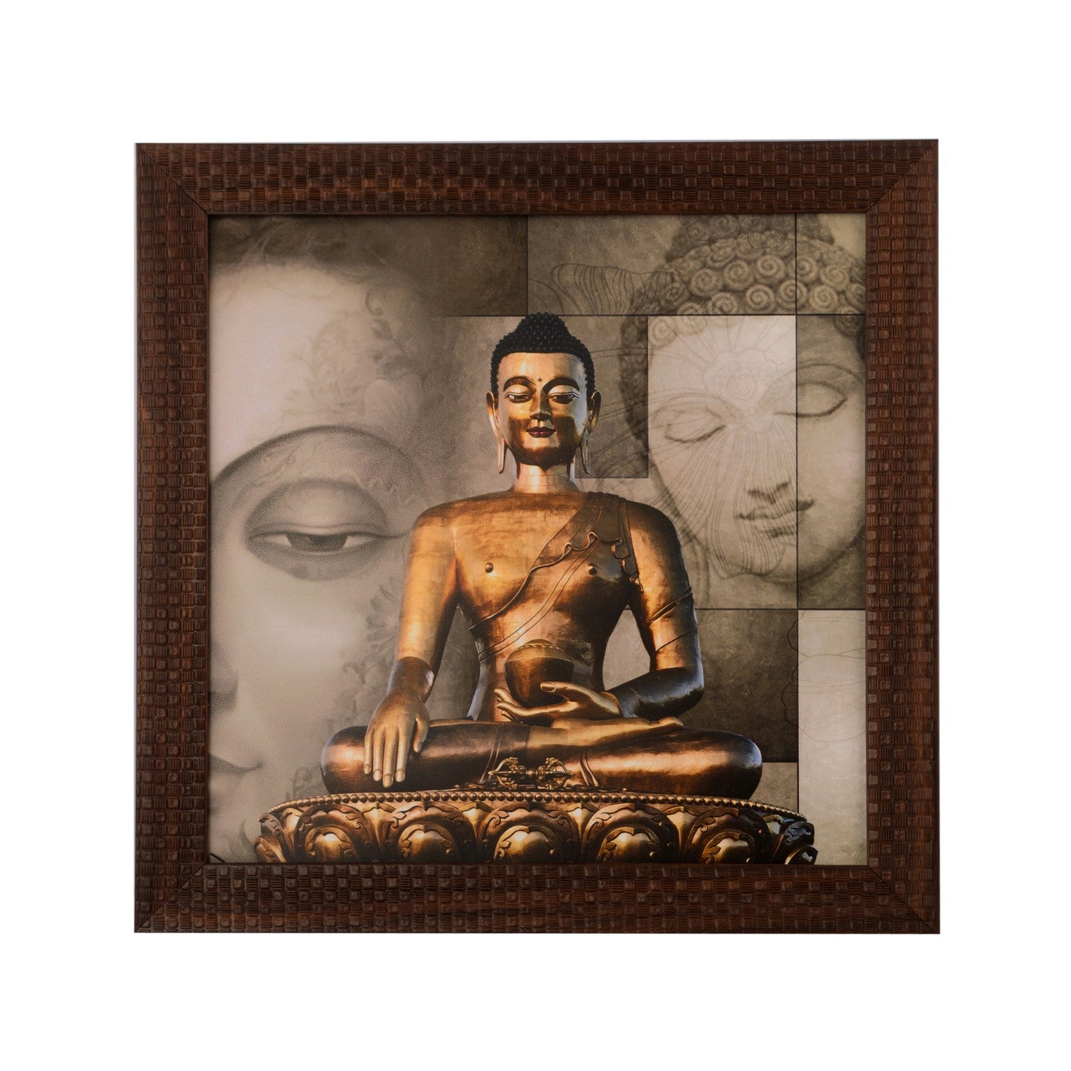 Meditating Buddha Satin Matt Texture UV Art Painting