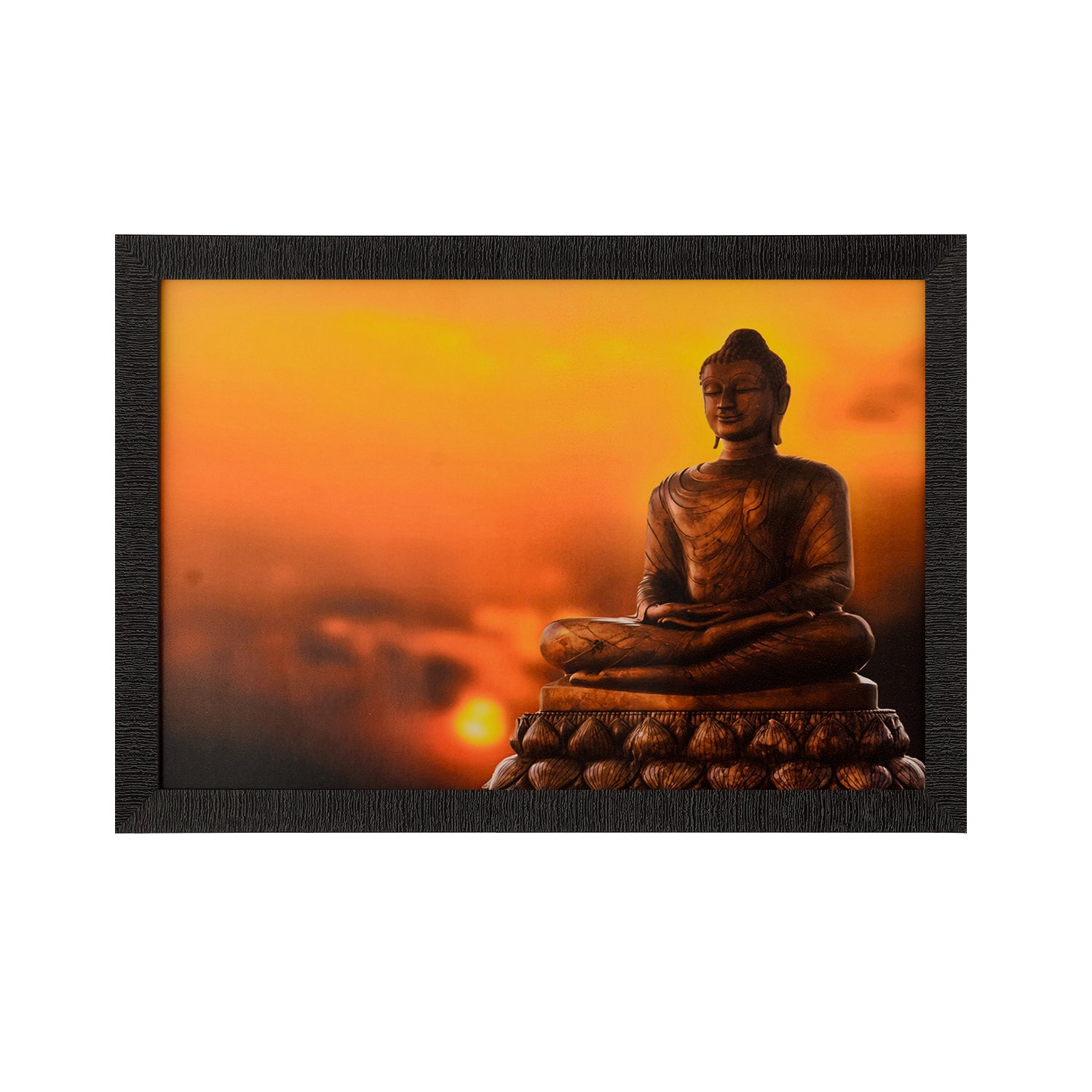 Spiritual Meditating Buddha Satin Matt Texture UV Art Painting
