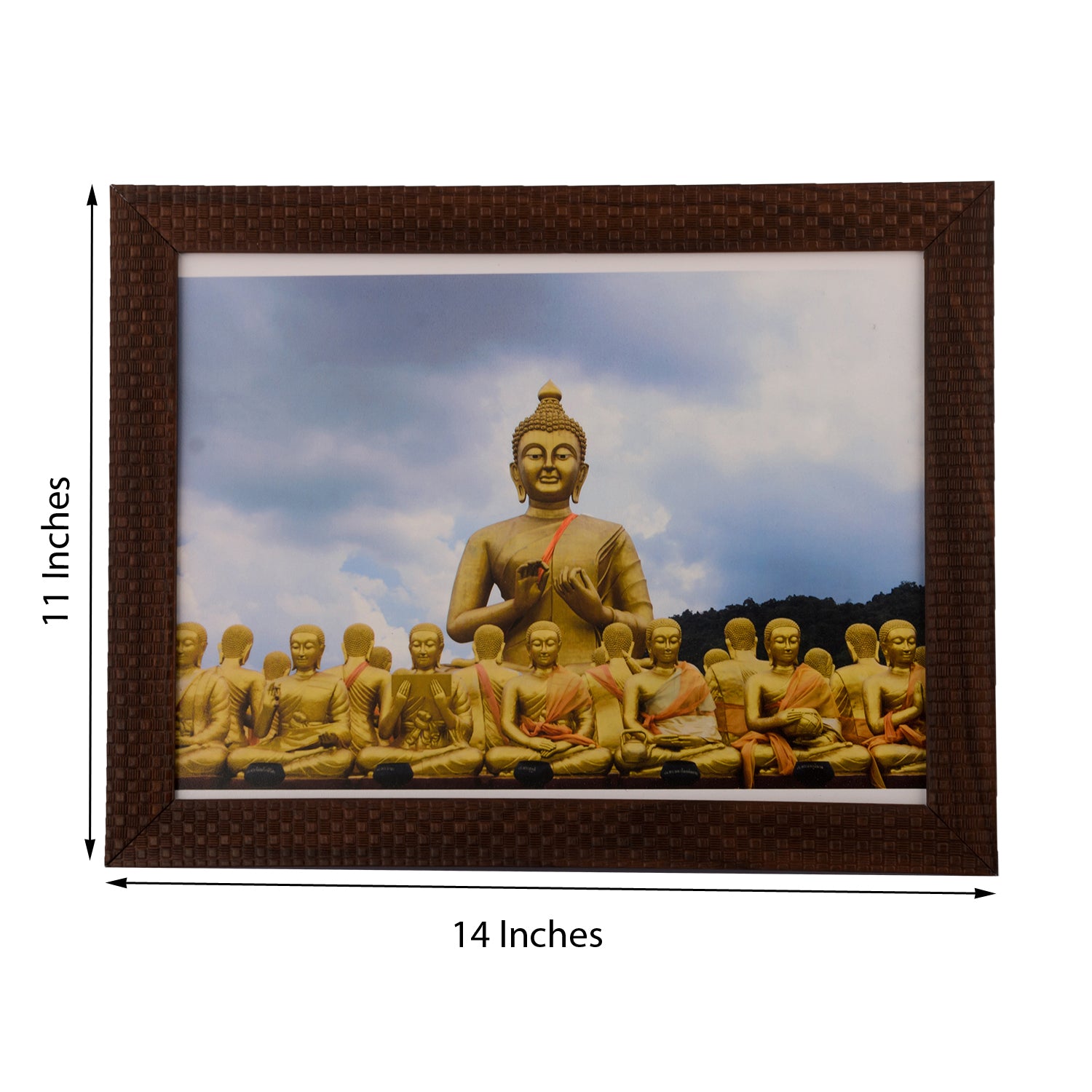 Buddha with Monks Satin Matt Texture UV Art Painting 2