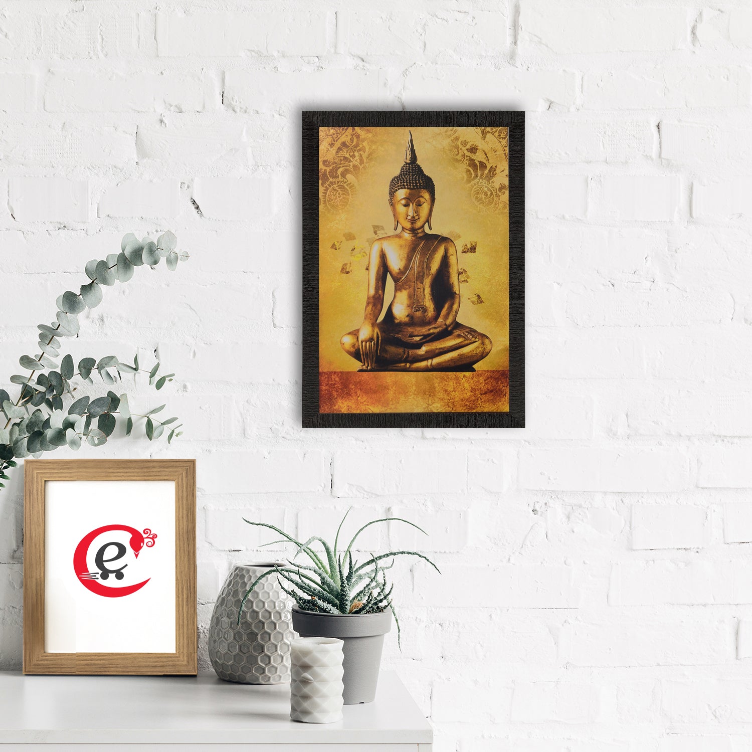 Meditating Buddha Painting Digital Printed Religious Wall Art 1