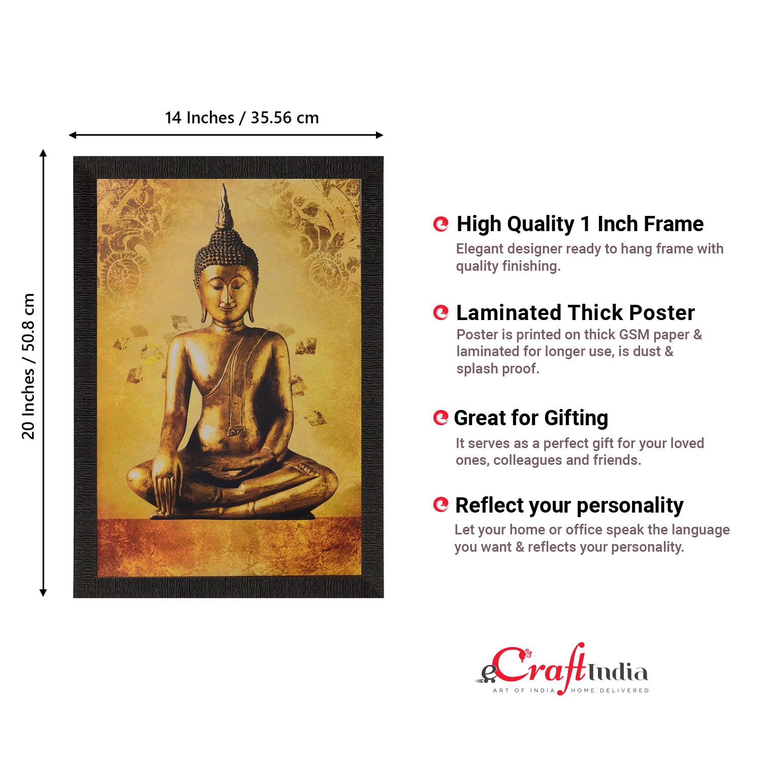 Meditating Buddha Painting Digital Printed Religious Wall Art 3