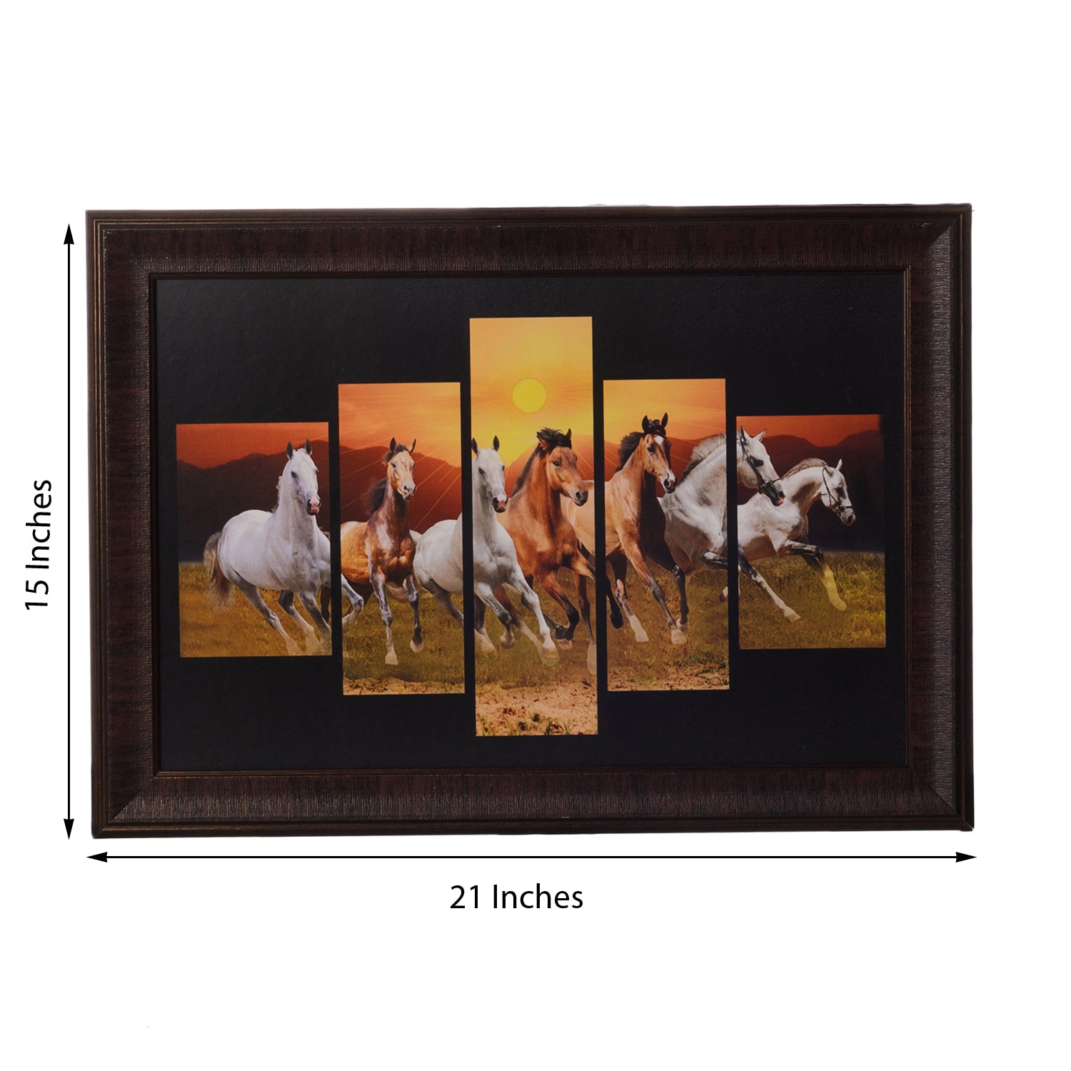 Lucky Running Horses 5 Cut Design Satin Matt Texture UV Art Painting 2