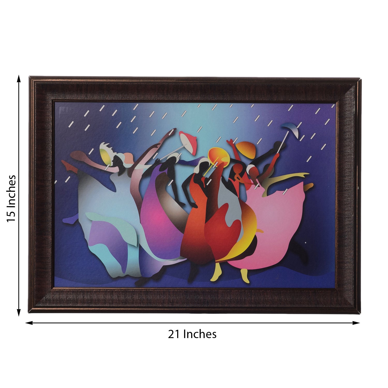 Colorful Dancing Girls in Rain Satin Matt Texture UV Art Painting 2