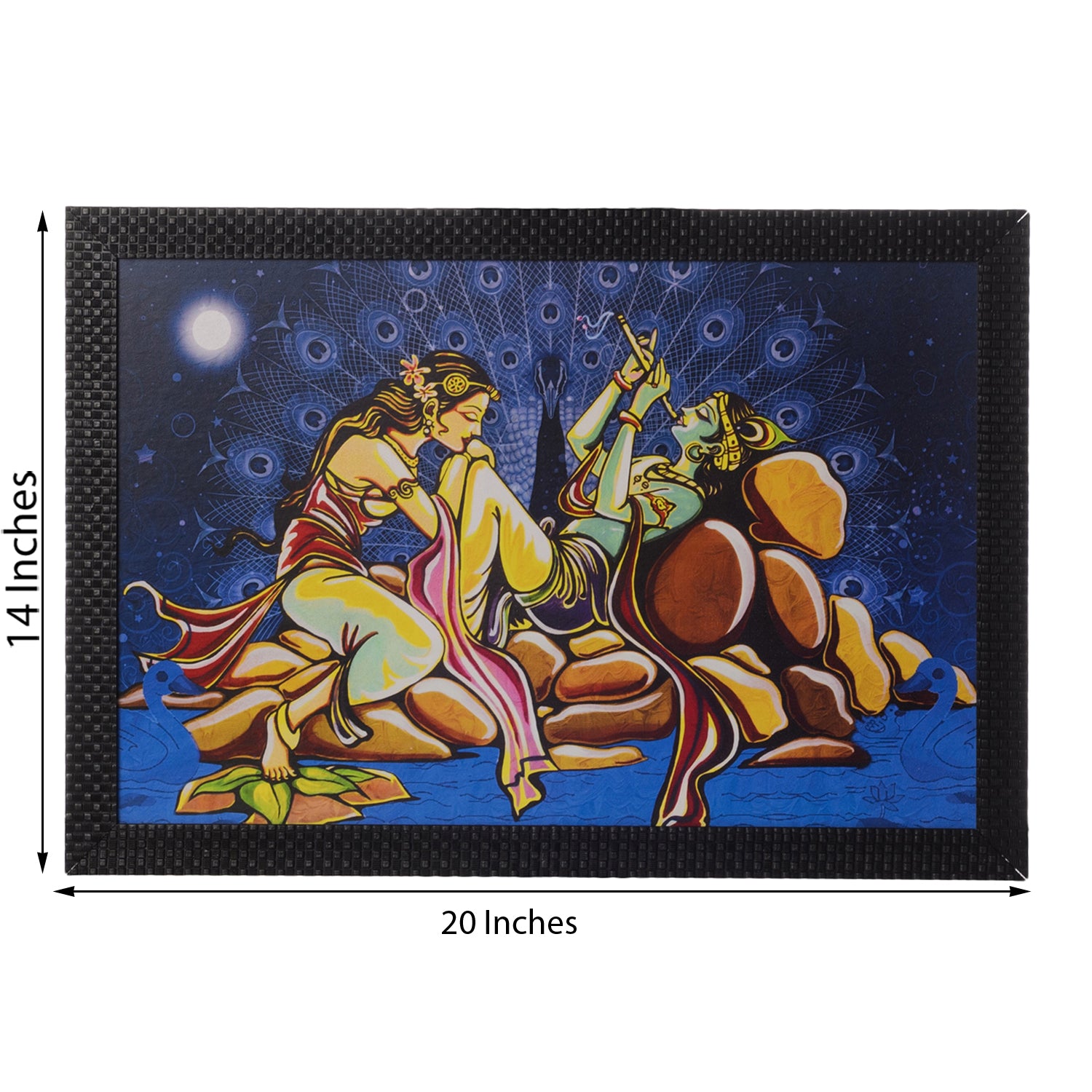 Radha Krishna Love Moments Satin Matt Texture UV Art Painting 2
