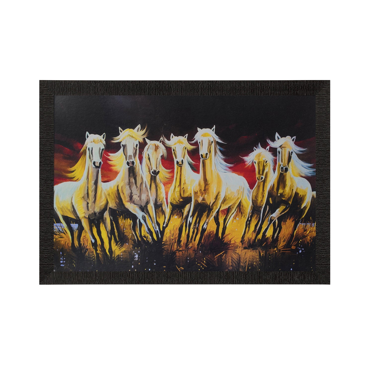 Lucky Running Horses Satin Matt Texture UV Art Painting