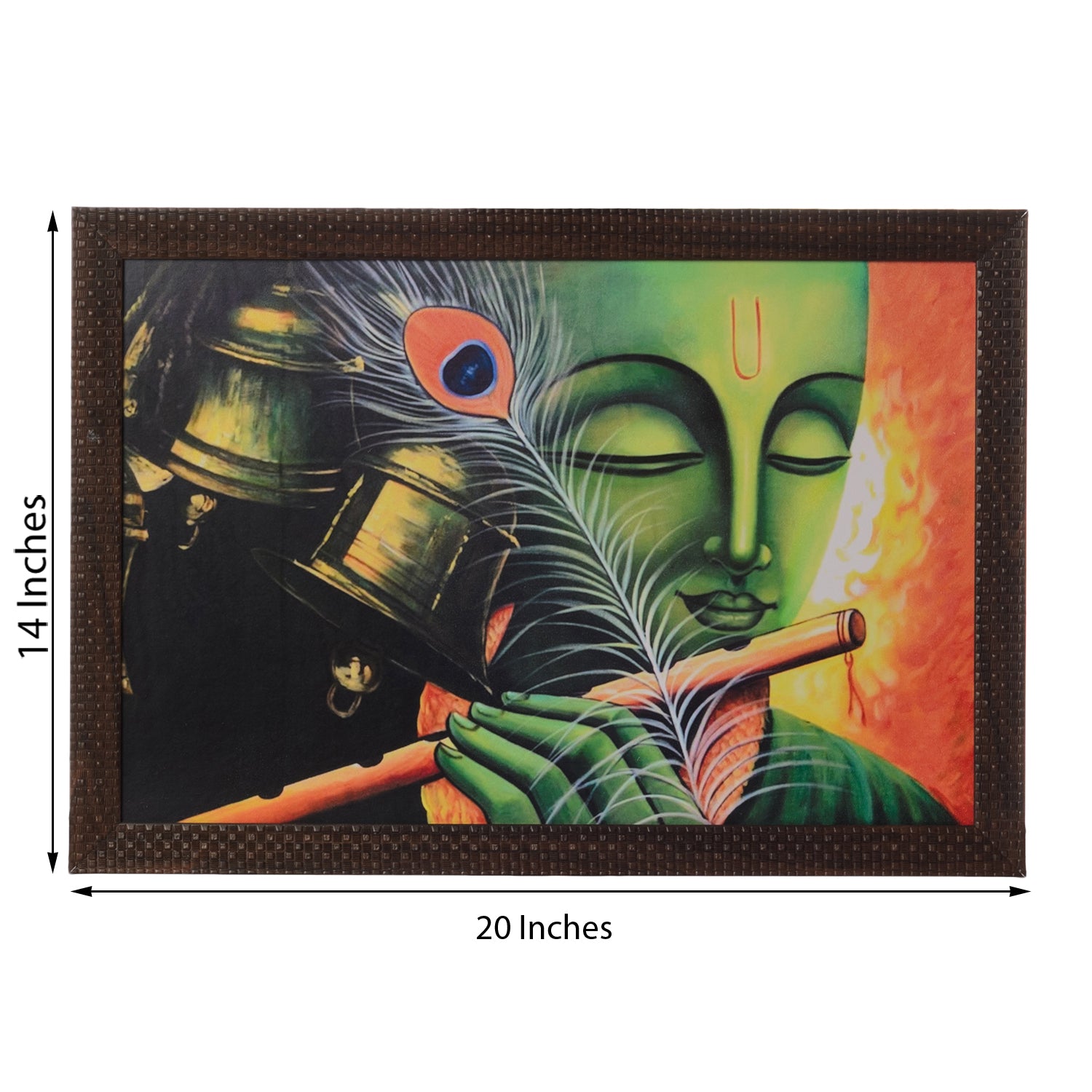 Krishna Playing Flute Satin Matt Texture UV Art Painting 2