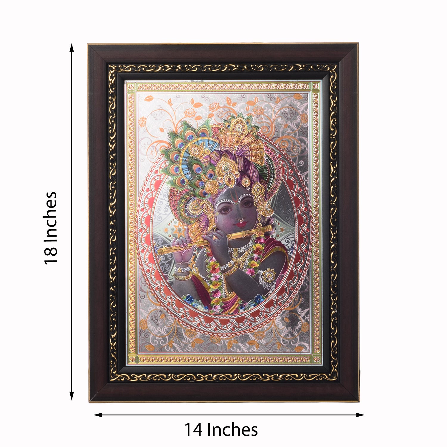 Lord Krishna Laminated Silver and Golden Foil 2
