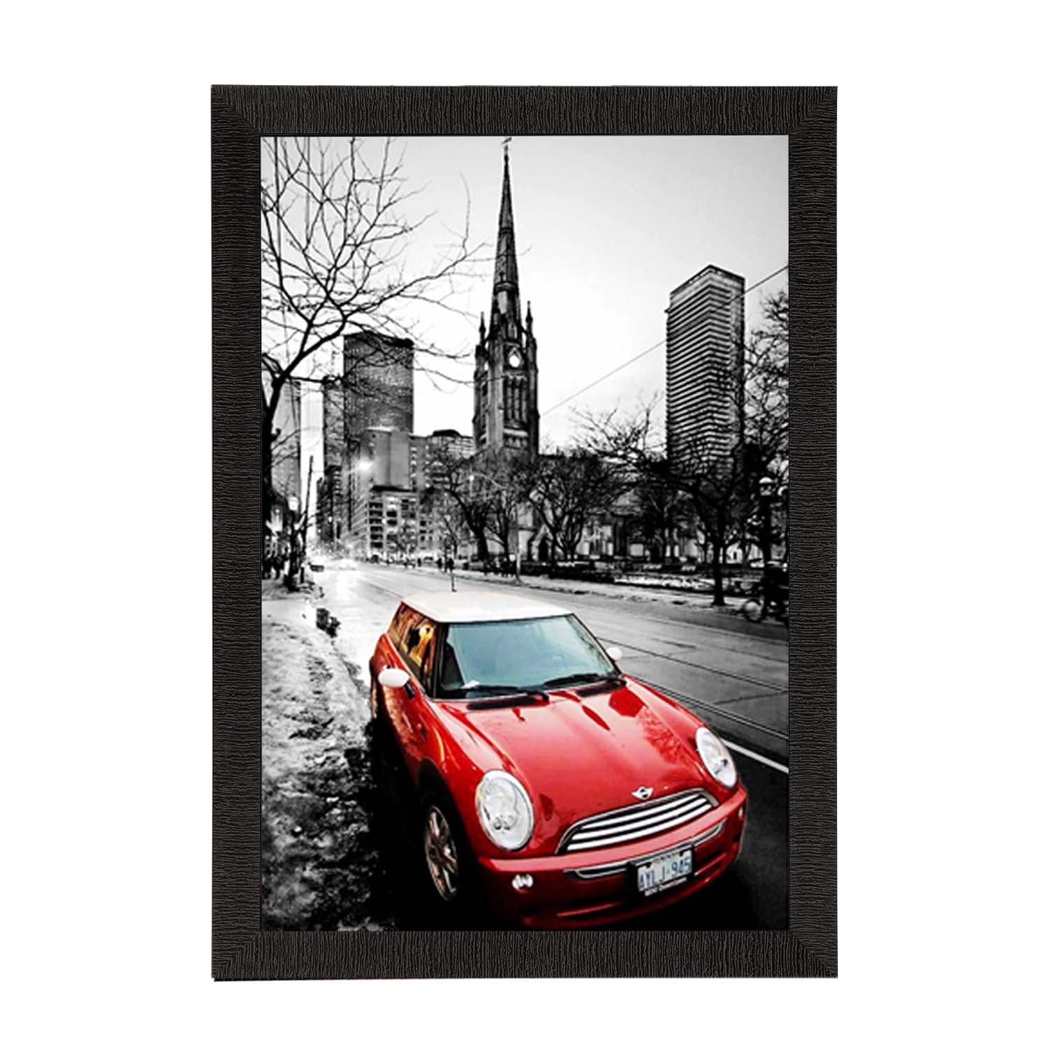 Red Antique Car Satin Matt Texture UV Art Painting