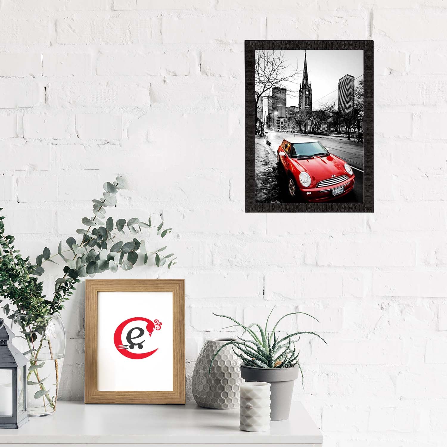 Red Antique Car Satin Matt Texture UV Art Painting 1