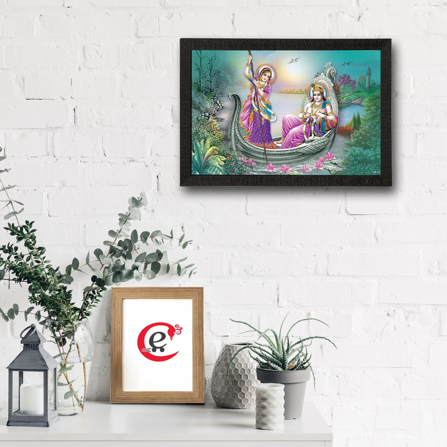 Radha Krishna Satin Matt Texture UV Art Painting 1