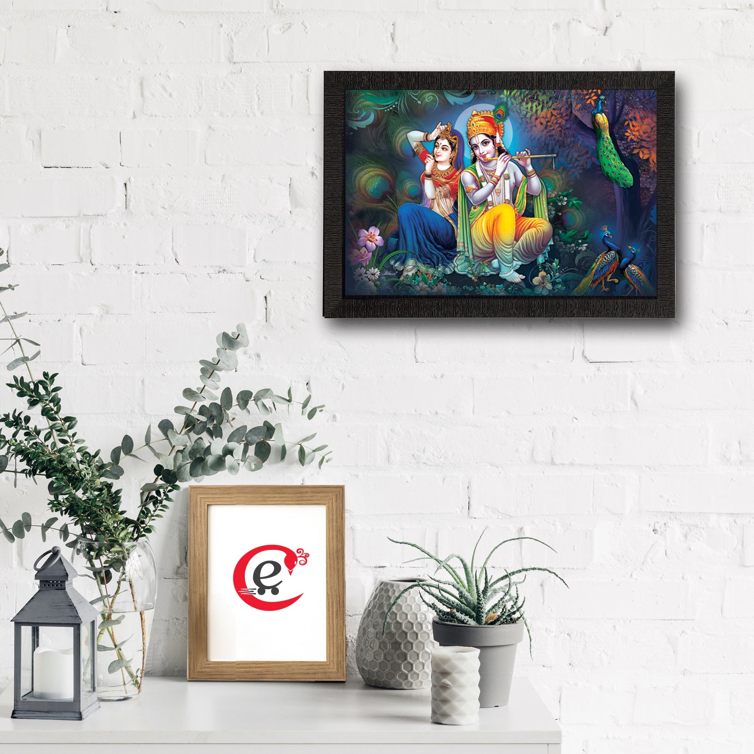 Radha Krishna Satin Matt Texture UV Art Painting 1
