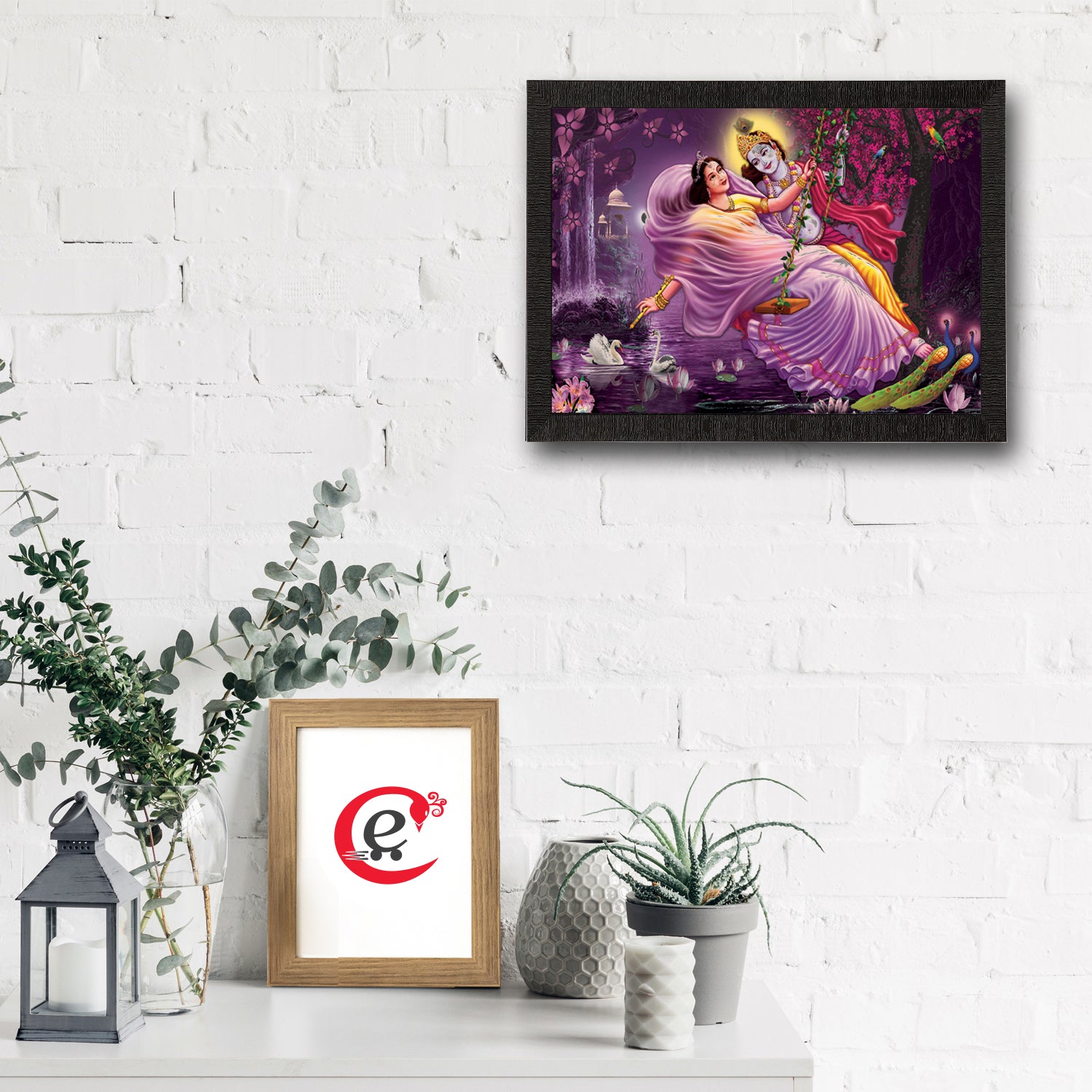 Radha Krishna Satin Matt Texture UV Art Painting 1
