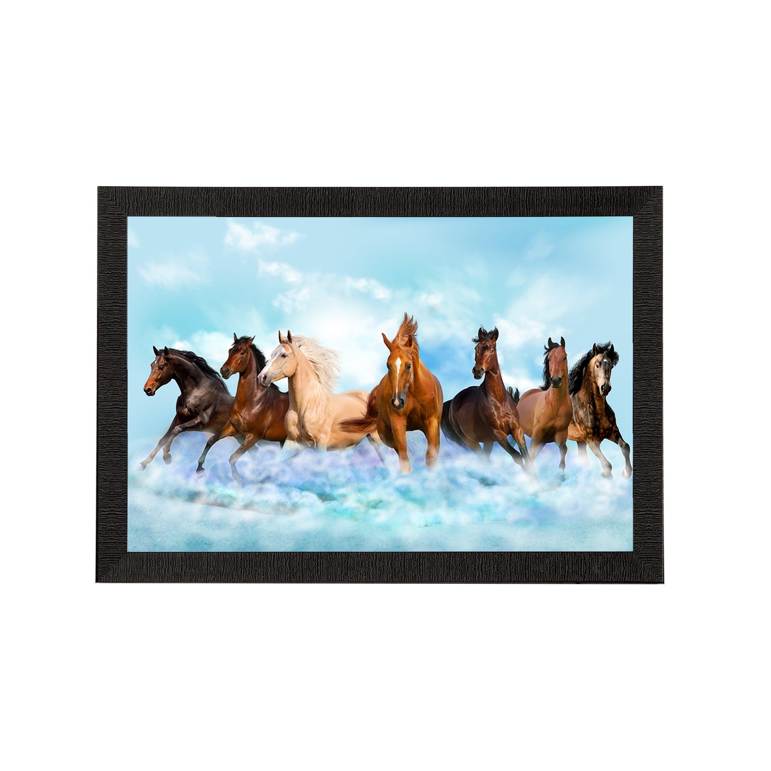 Seven Running Horses Painting Digital Printed Animal Wall Art