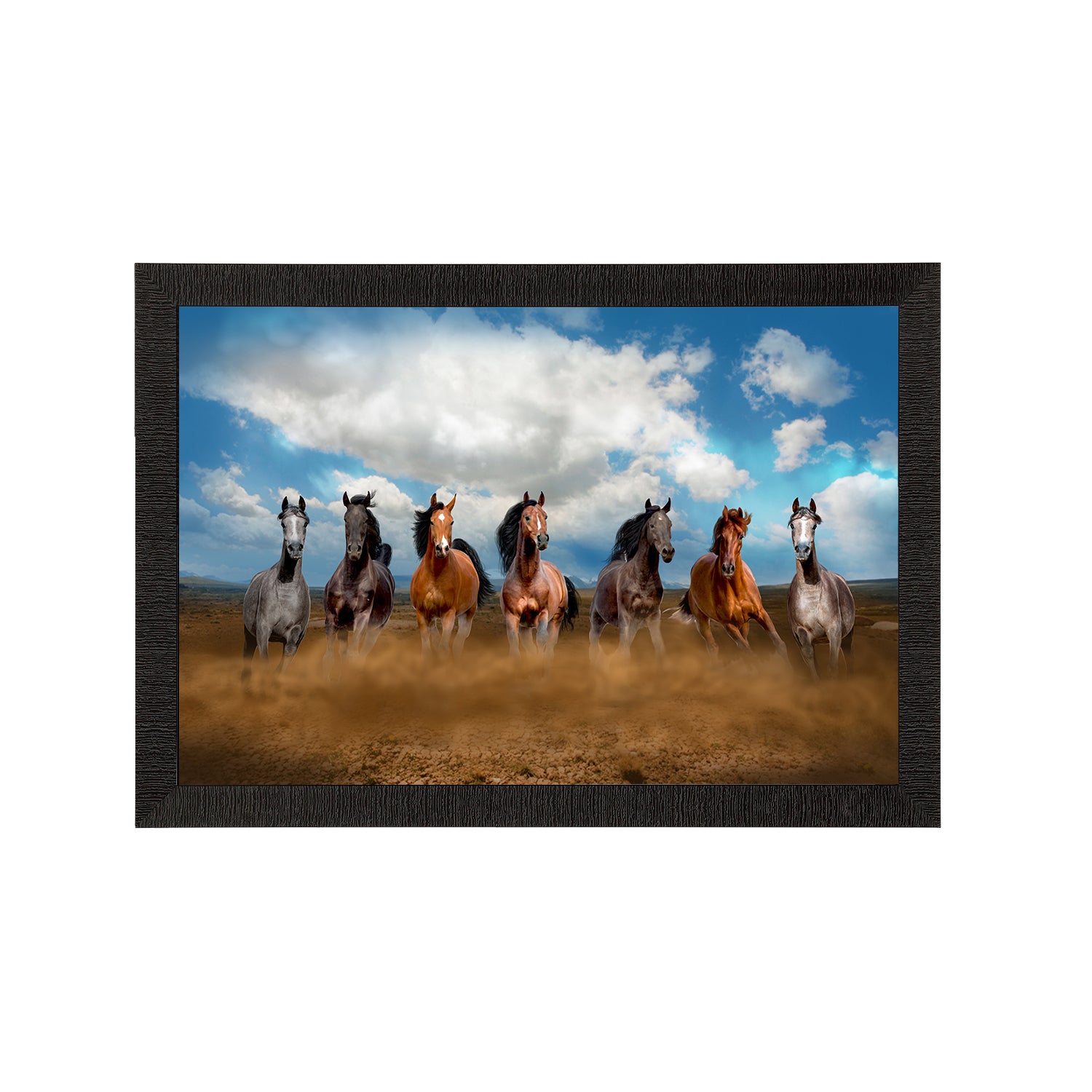 Seven Running Horses Painting Digital Printed Animal Wall Art