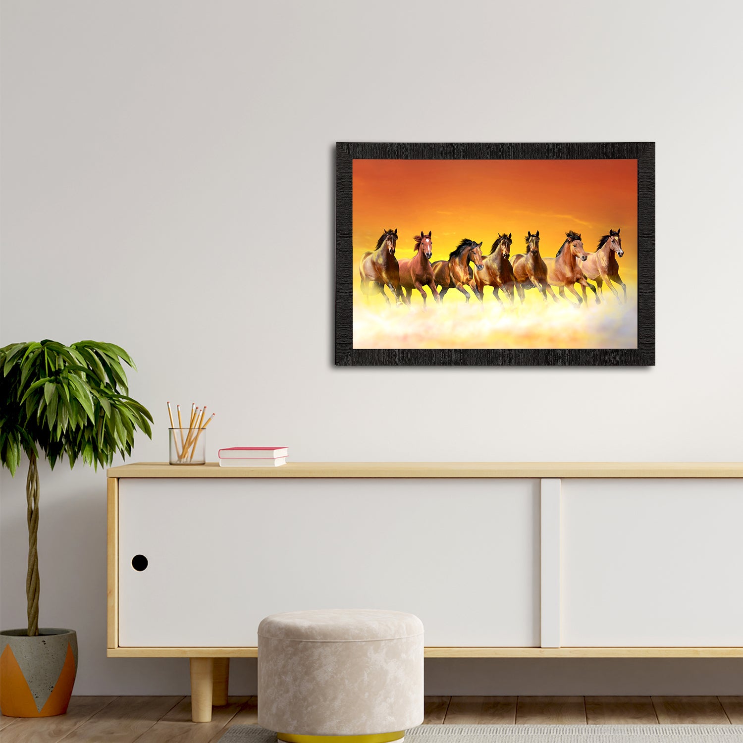 Seven Running Horses Painting Digital Printed Animal Wall Art 2