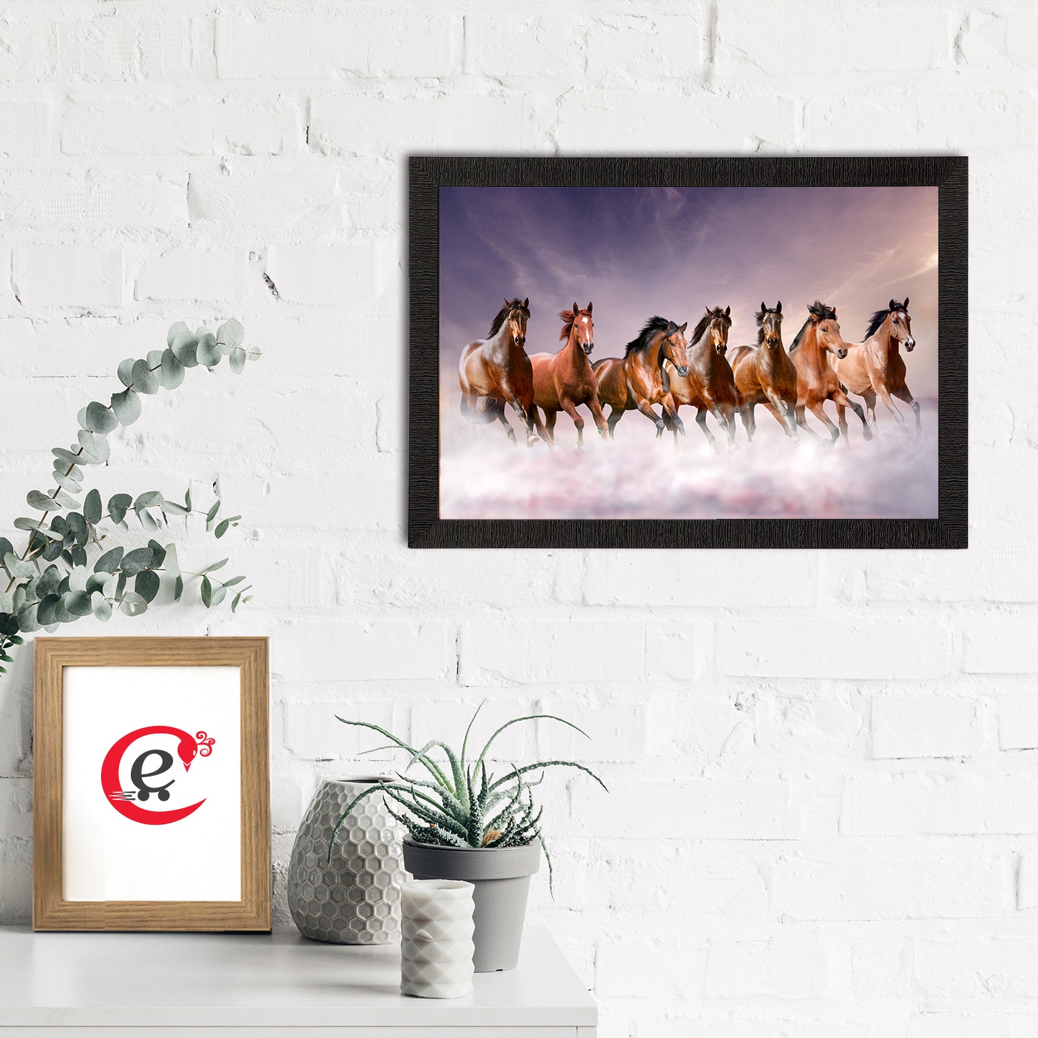 Seven Running Horses Painting Digital Printed Animal Wall Art 1