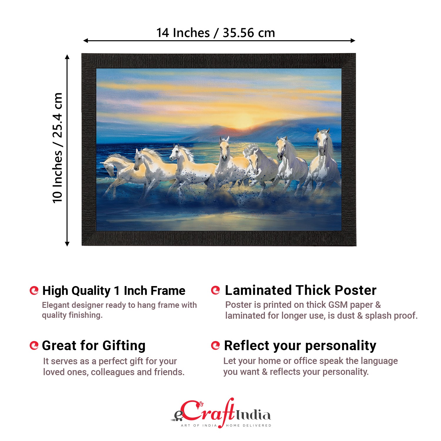 7 White Running Horses Painting Digital Printed Animal Wall Art 3