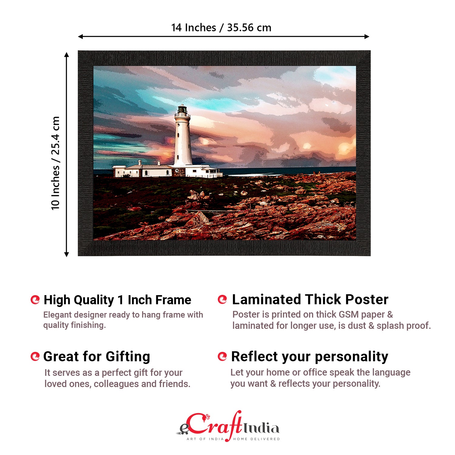 Seaside Lighthouse Scenic View Satin Matt Texture UV Art Painting 3